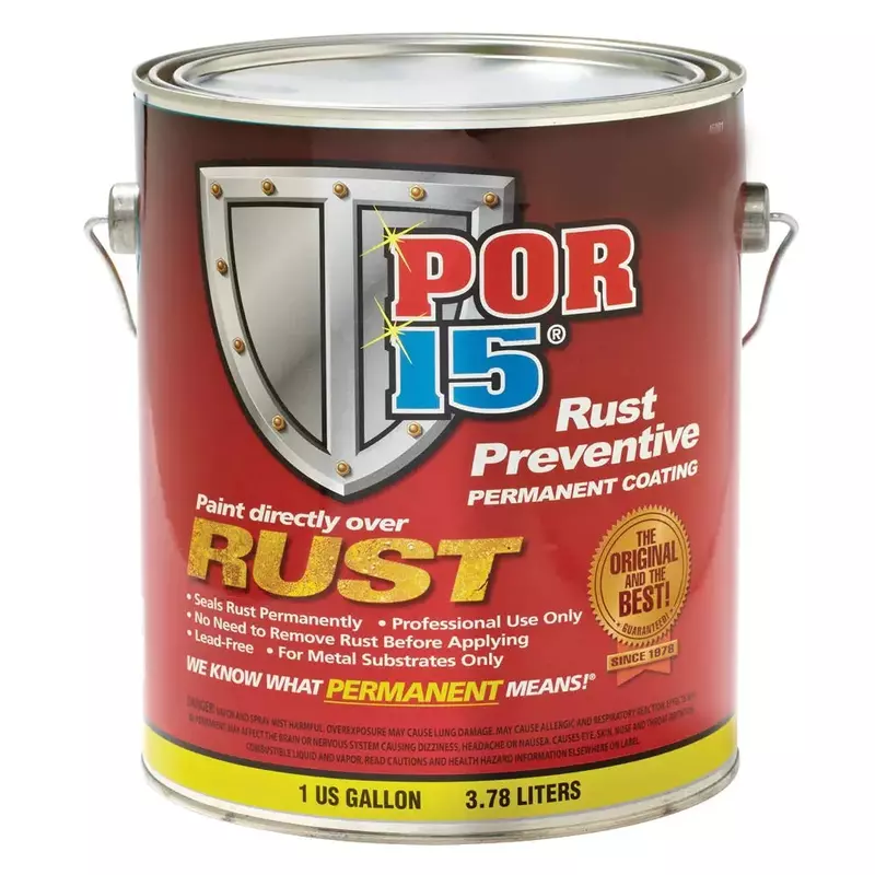 POR-15 Rust Preventive Coating — Semi-Gloss Black, 1 Gallon (128 fl oz)