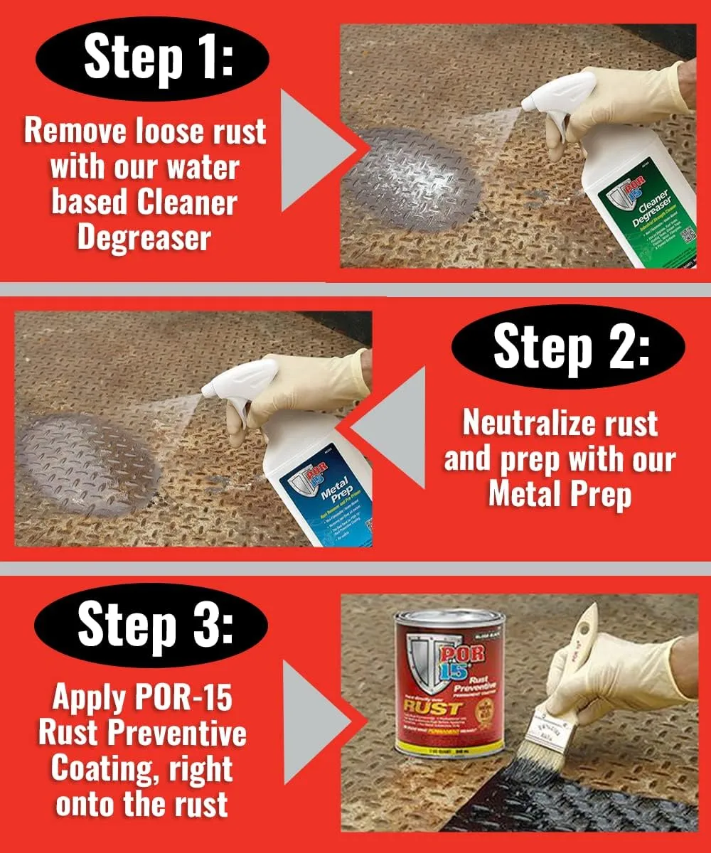 POR-15 Six Pack Rust Preventive Coating, 4 fl oz, Gloss Black
