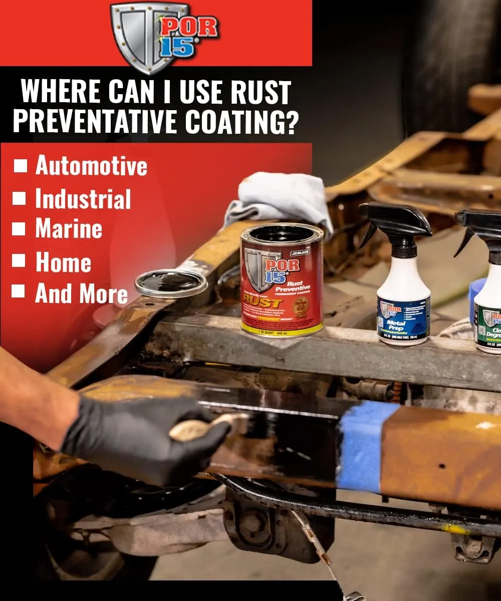 POR-15 Six Pack Rust Preventive Coating, 4 fl oz, Gloss Black