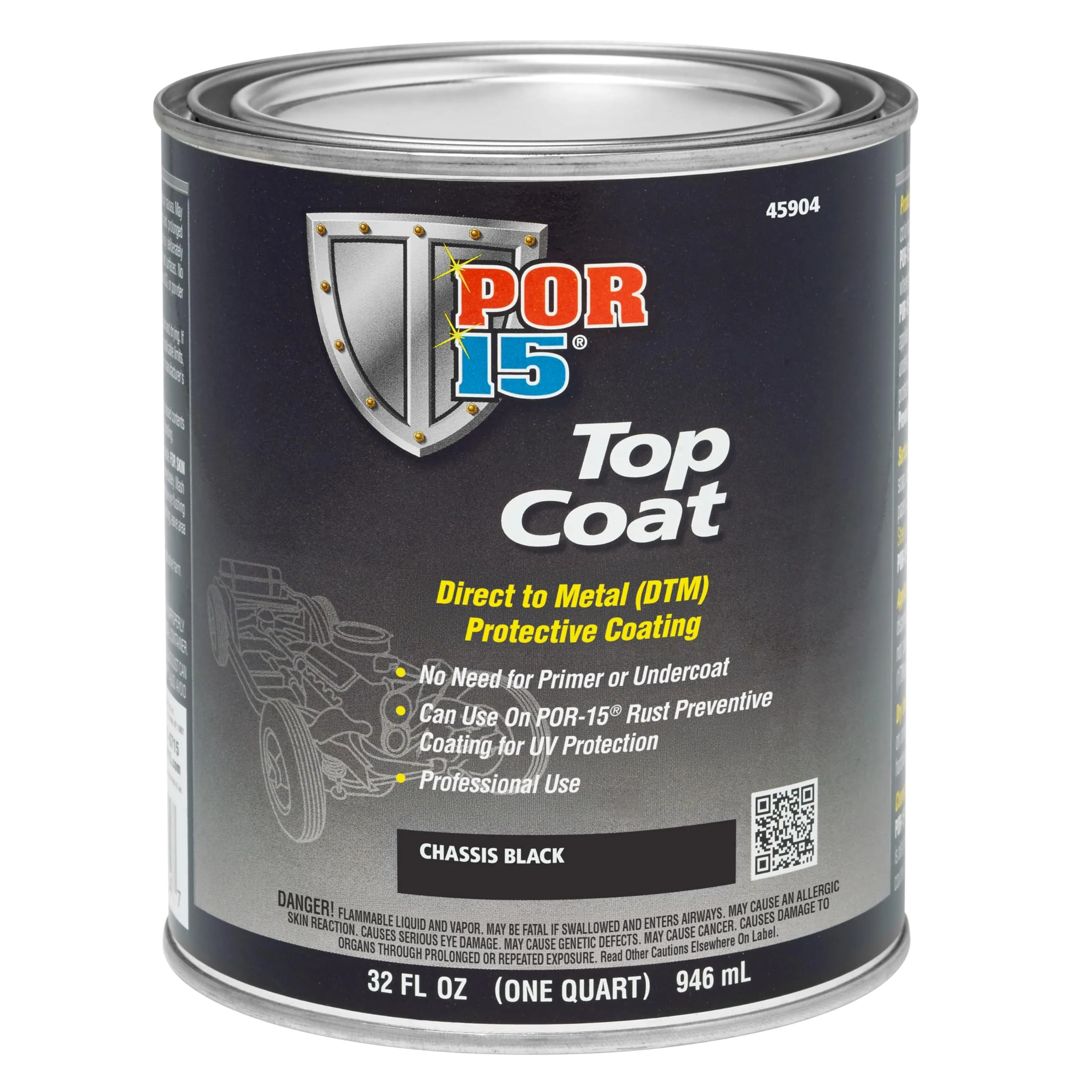 POR-15 Top Coat Paint, Chassis Black, 1 Quart