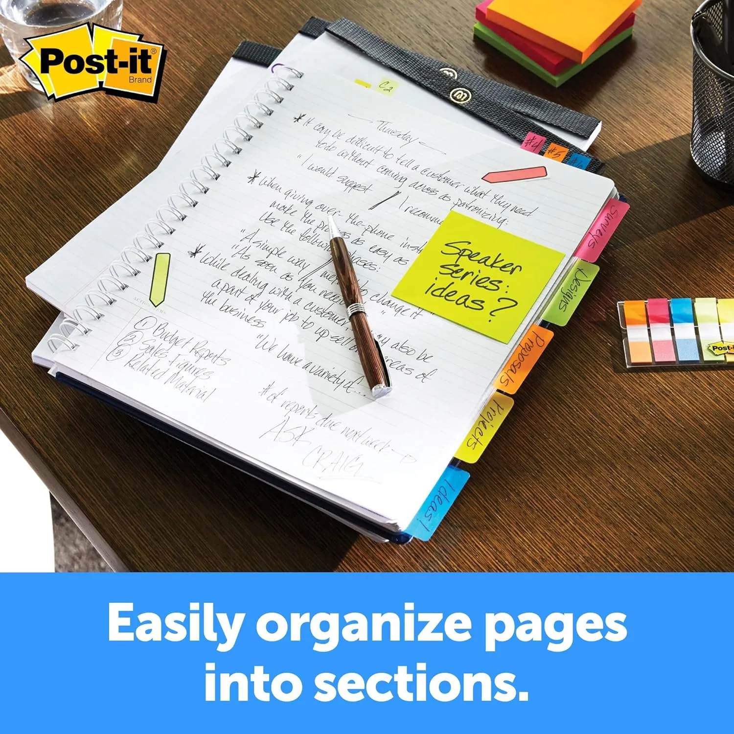 Post-it Tabs, 2 in, Solid, Assorted Colors, 6 Tabs/Color, 5 Colors, 30 Tabs/Pack (686-ROYGB)