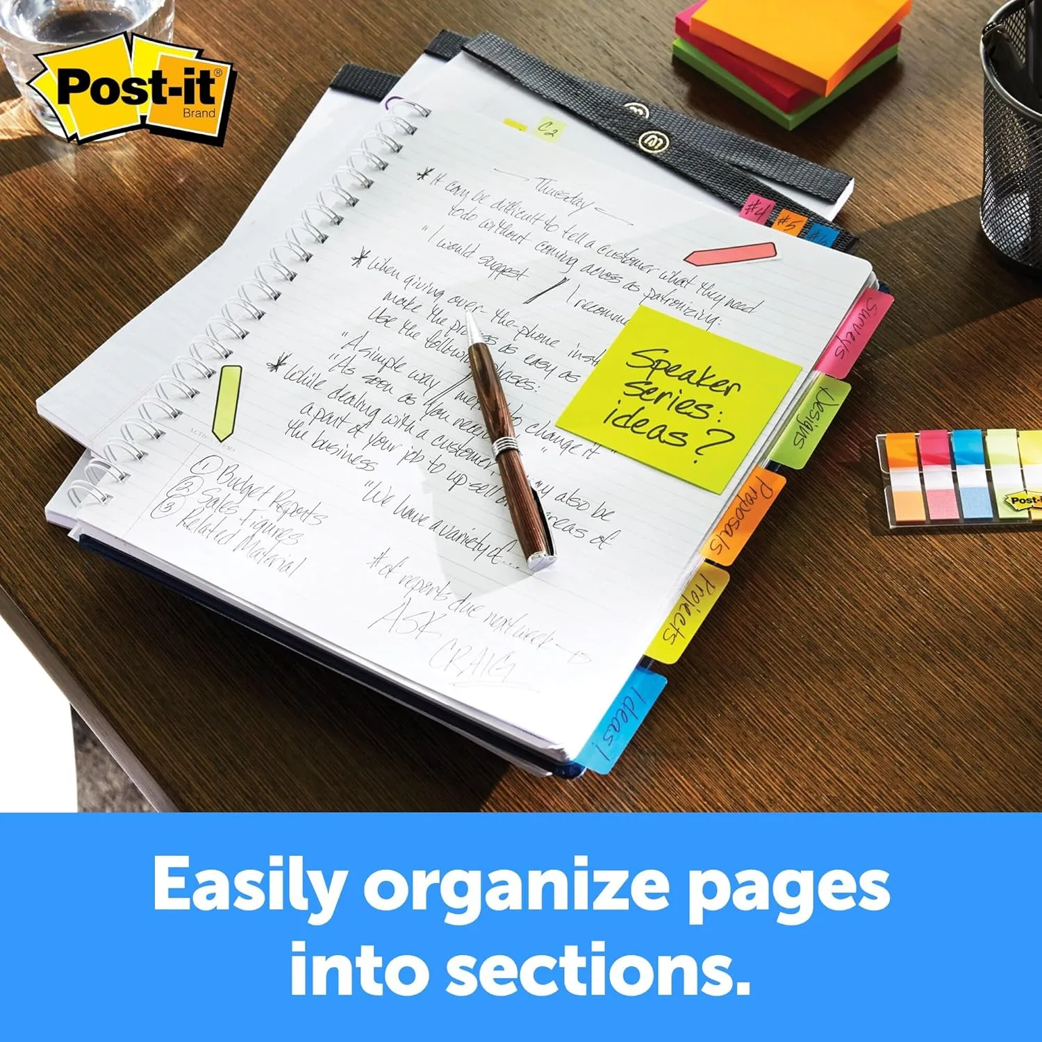Post-it Tabs, 2 in, Solid, Assorted Primary Colors, 6 Tabs/Color, 4 Colors, 24 Tabs/Pack (686-ALYR)
