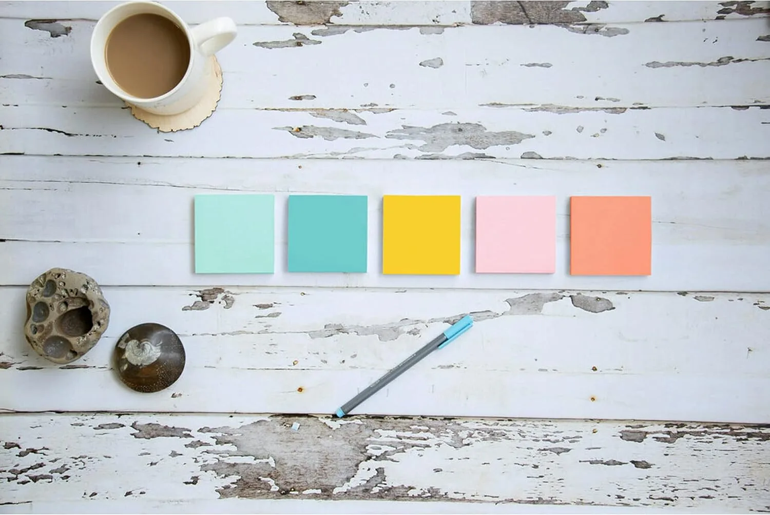 Post-it Notes, 3 in x 3 in, 12 Sticky Note Pads, 100 Sheets per Pad, Beachside Café Collection, School Supplies and Office Products