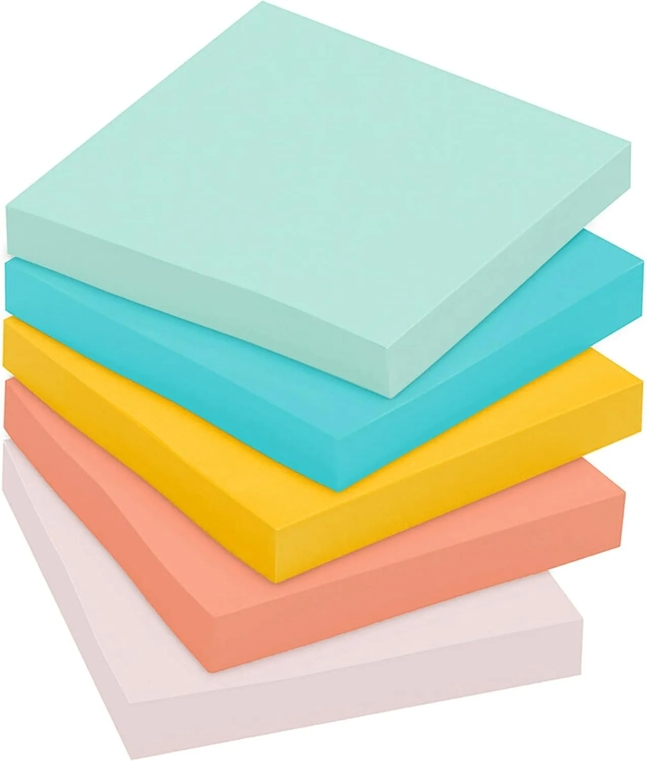 Post-it Notes, 3 in x 3 in, 12 Sticky Note Pads, 100 Sheets per Pad, Beachside Café Collection, School Supplies and Office Products