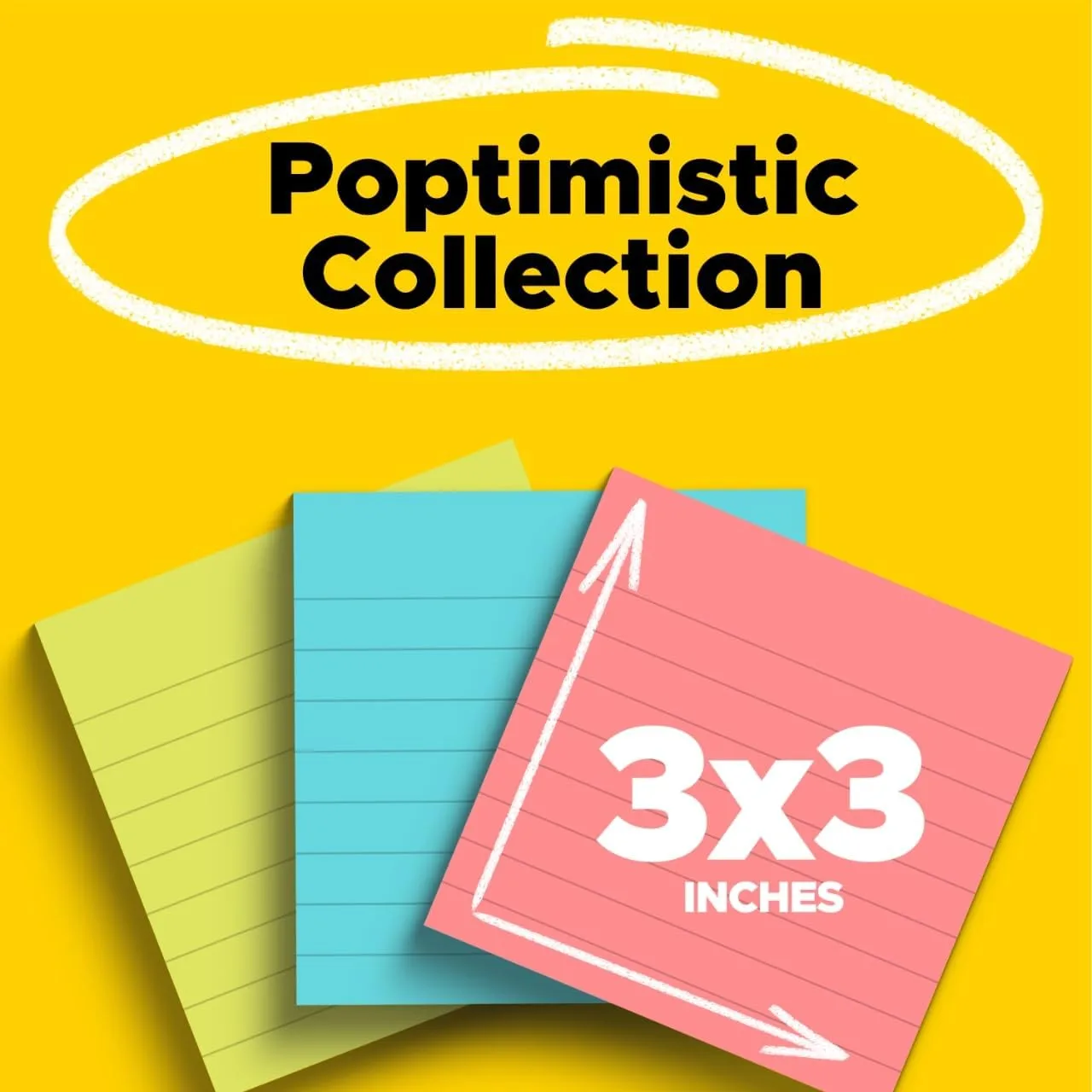 Post-it Notes 3 x 3 in, 6 Pads, Poptimistic Collection (630-6AN)