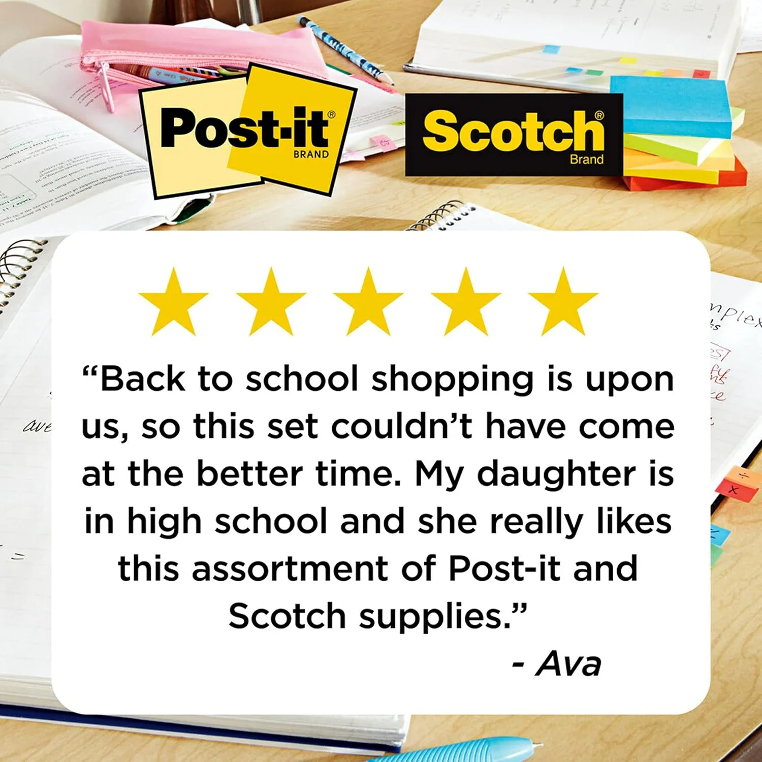 Post-it and Scotch Brand Essentials Pack, Back to School and Office Supplies, Includes Post-it Super Sticky Notes, Flags, Scotch Magic and Super Hold Tape, and Multi-Purpose Scissors