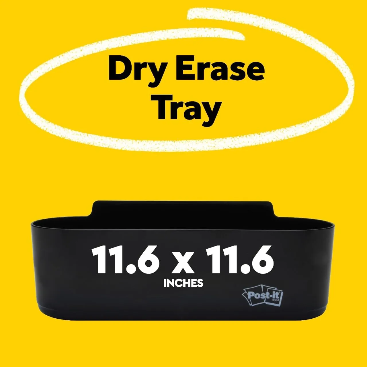 Post-it Dry Erase Accessory Tray, DEFTRAY, Black, 8.44 x 3.03 x 5.25 in