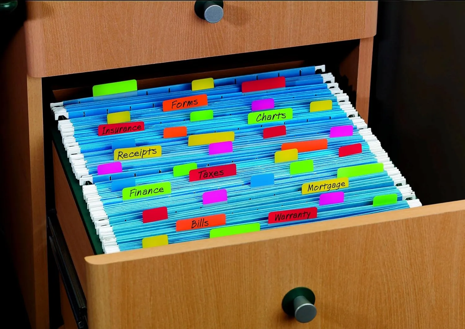 Post-it Tabs, 22/Color, 66/Dispenser, 1 in Wide, Pink, Green, Orange (686-PGO) Assorted 0.4" x 2.8" Tabs