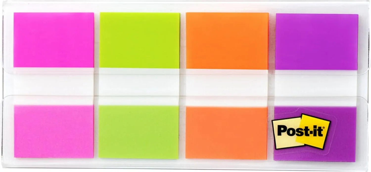 Post-it Flags, .94 in. x 1.7 in., 8 Dispensers, 20 Flags/Dispenser, Assorted Colors, Back to School Supplies for Students