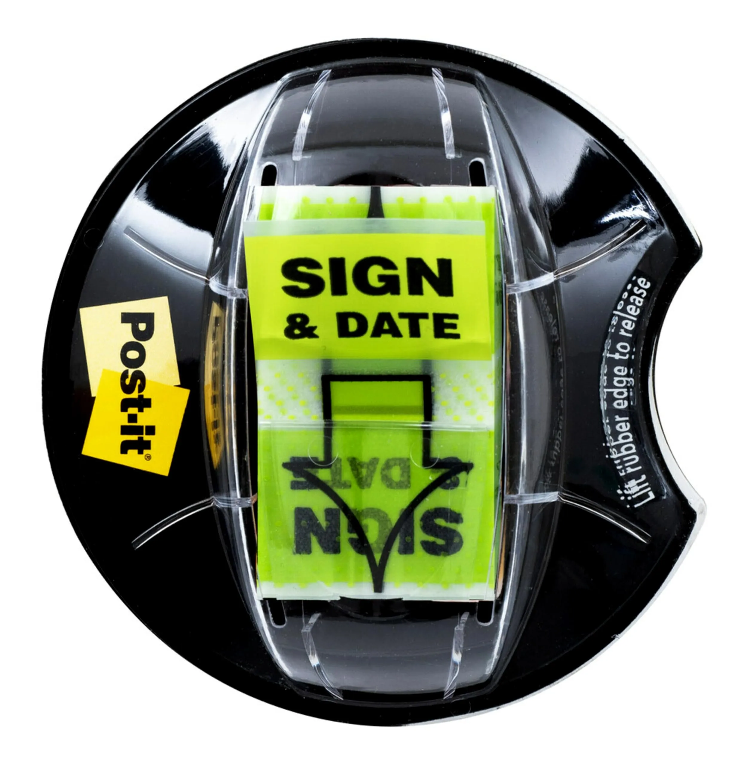 Post-it Flags, Message Flags for Signatures, 1 in Wide, 200/Desk Grip Dispenser