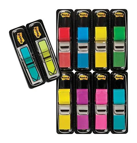 Post-it Flags, .47 in. x 1.7 in., 8 Dispensers, 35 Flags Per Dispenser, Assorted Colors