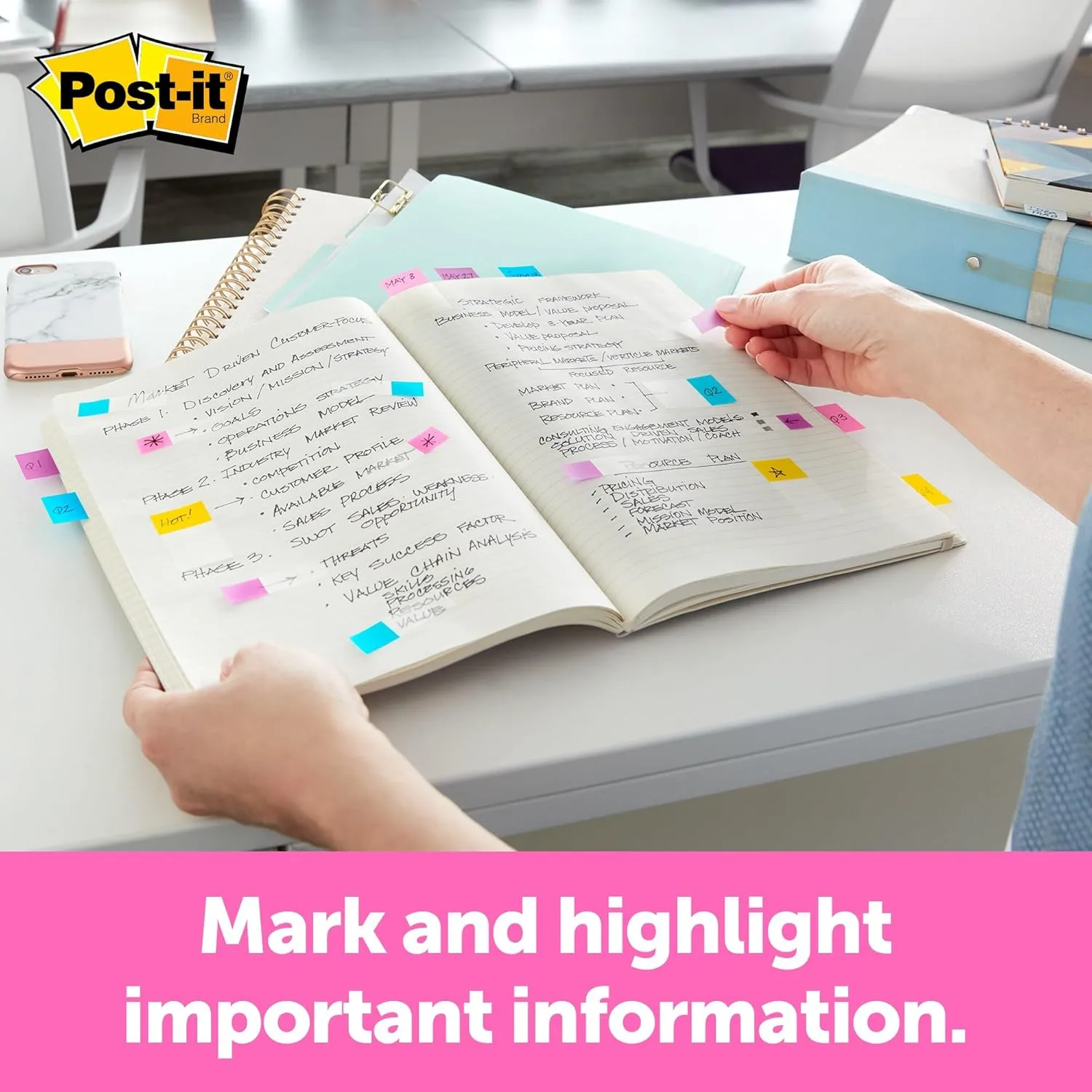Post-it Flags Value Pack, 50/Dispenser, 4 Dispensers/Pack, 1 in Wide, Assorted Colors, Includes Free Flags + Highlighter (680-RYBGVA)