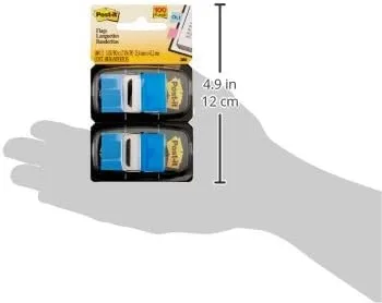 Post-it Flags Value Pack, 50/Dispenser, 12 Pack, 1 in Wide, Blue (680-BE12)