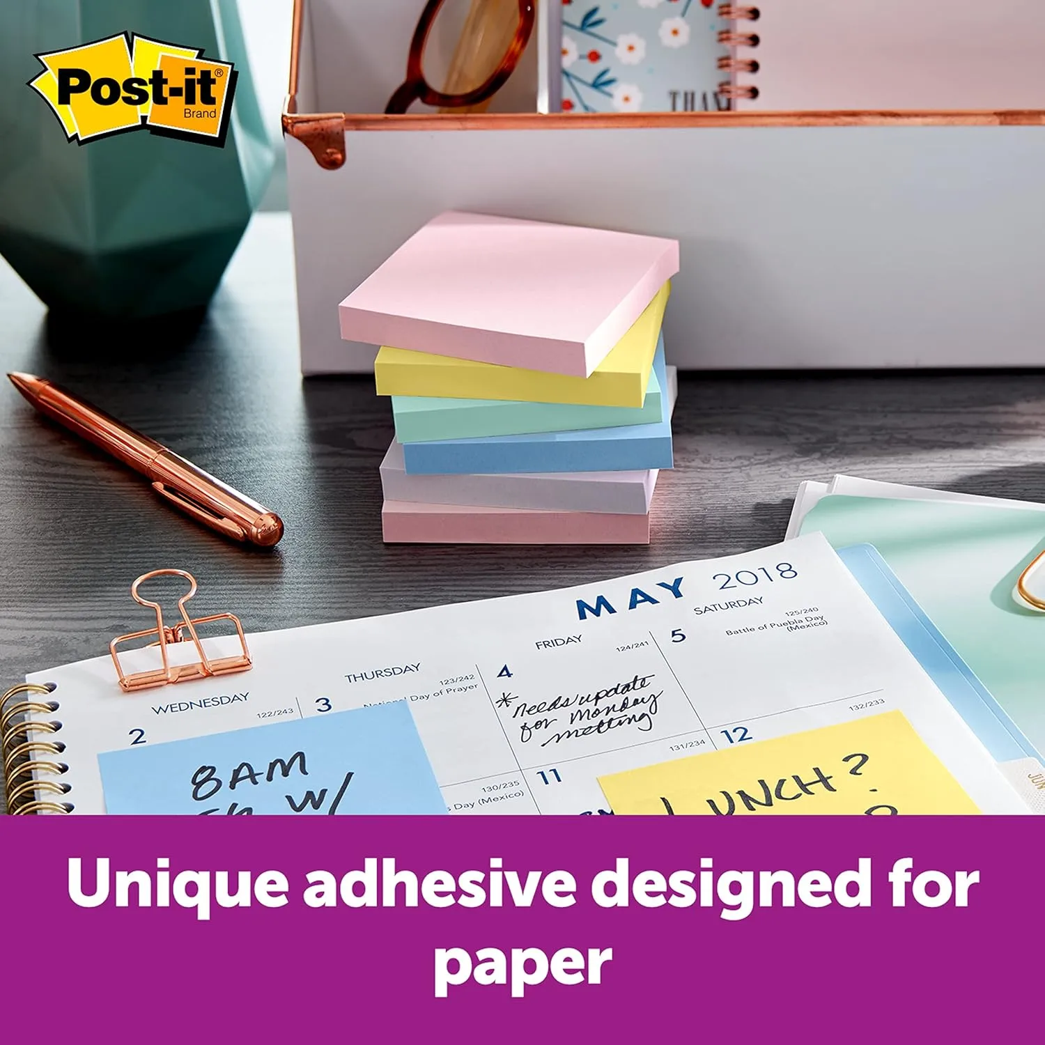 Post-it Greener Notes, 3x3 in, 12 Pads, Sweet Sprinkles, 100% Recycled (654-RP-A)
