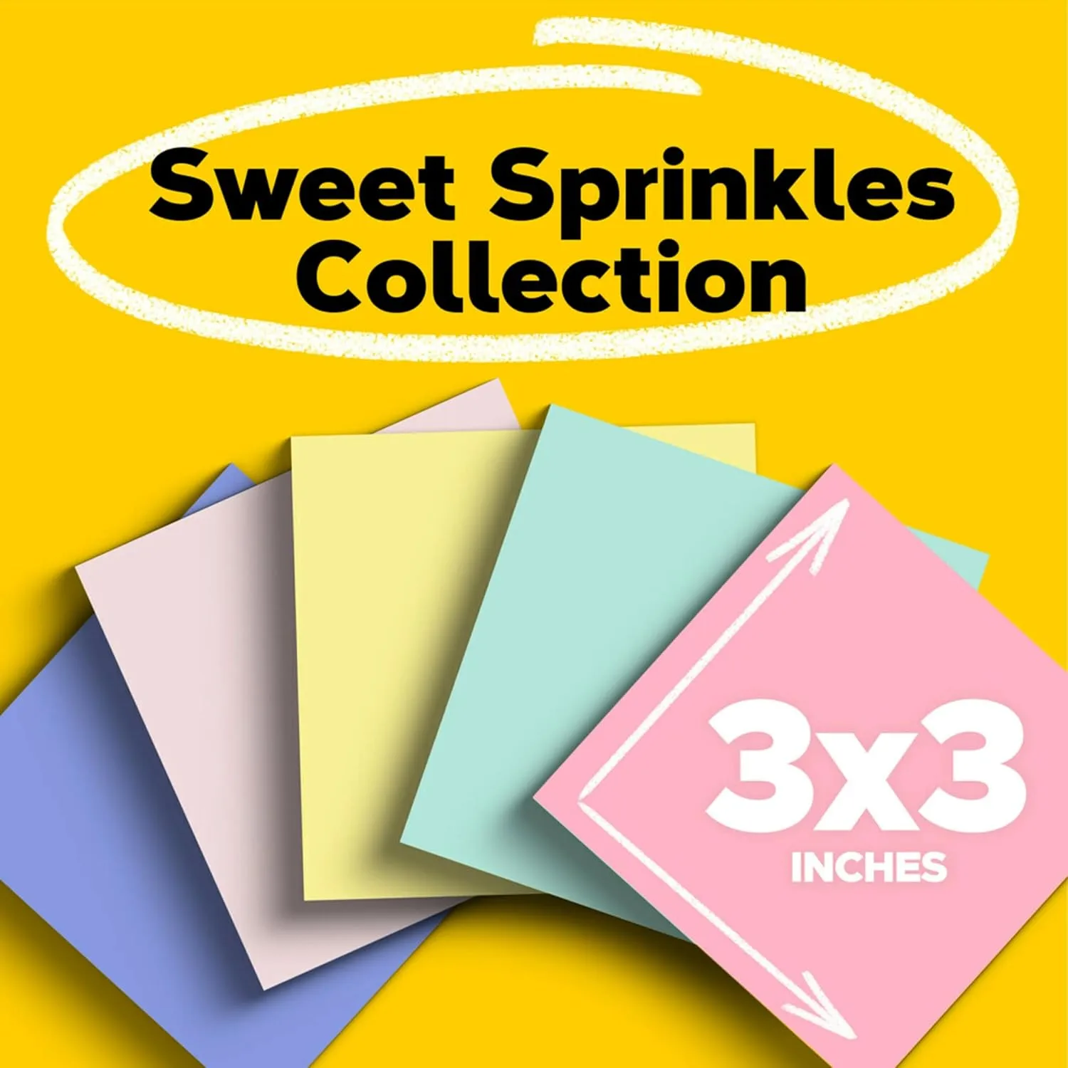 Post-it Greener Notes, 3x3 in, 12 Pads, Sweet Sprinkles, 100% Recycled (654-RP-A)