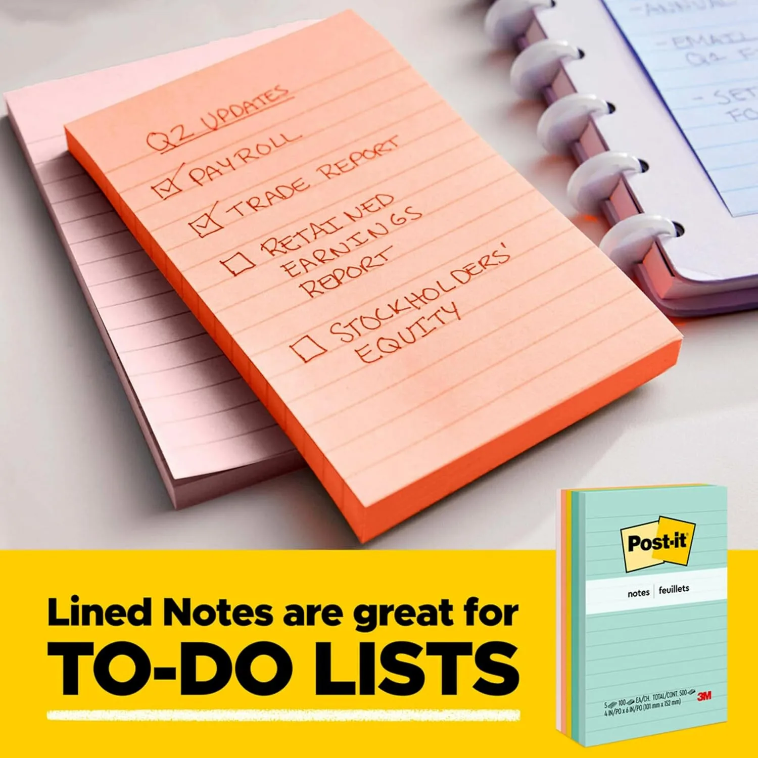 Post-it Notes, 3 in x 5 in, 5 Pads, 100 Sheets/Pad, Poptimistic Collection