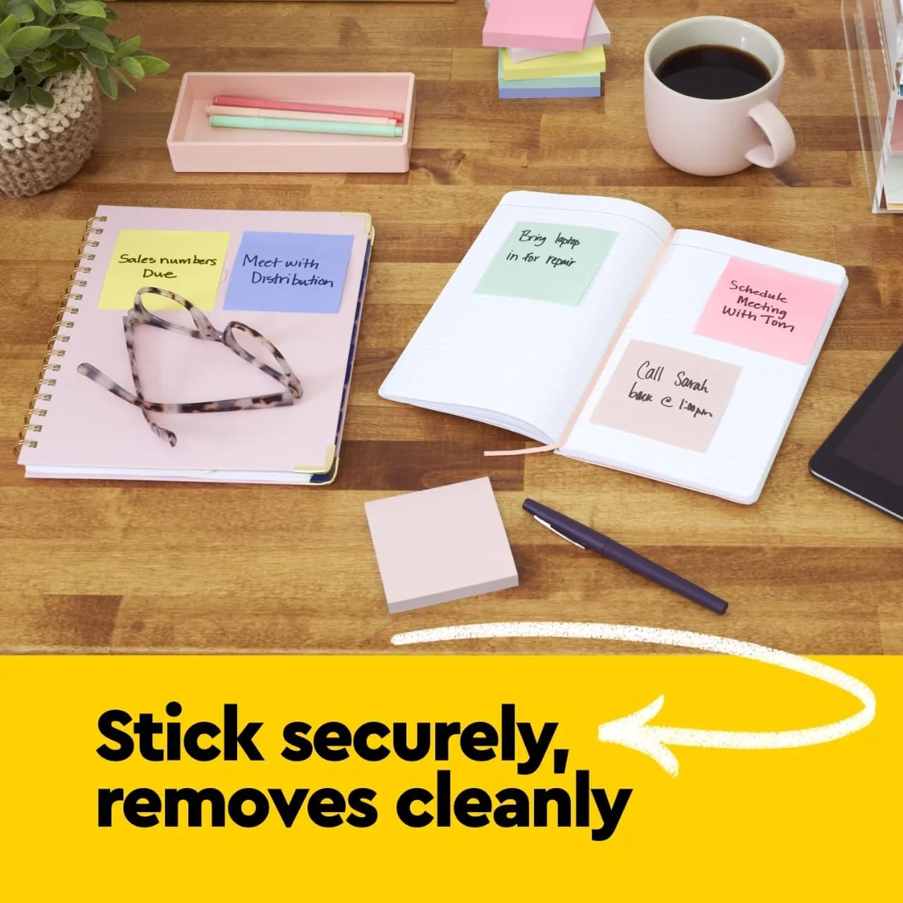 Post-it Notes, 3 in x 3 in, 18 Sticky Notes Pads, 100 Sheets per Pad, The Iconic Canary Yellow Note