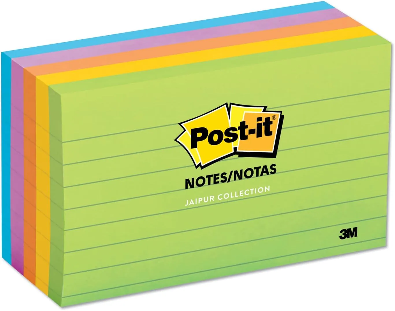 Post-it Notes, 3 in x 5 in, 5 Lined Pads, 100 Sheets/Pad, Floral Fantasy - 635-5AU