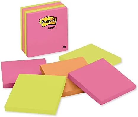 Post-it Notes Poptimistic Color Collection, 4 x 4 in, 5 Count (6755AN)