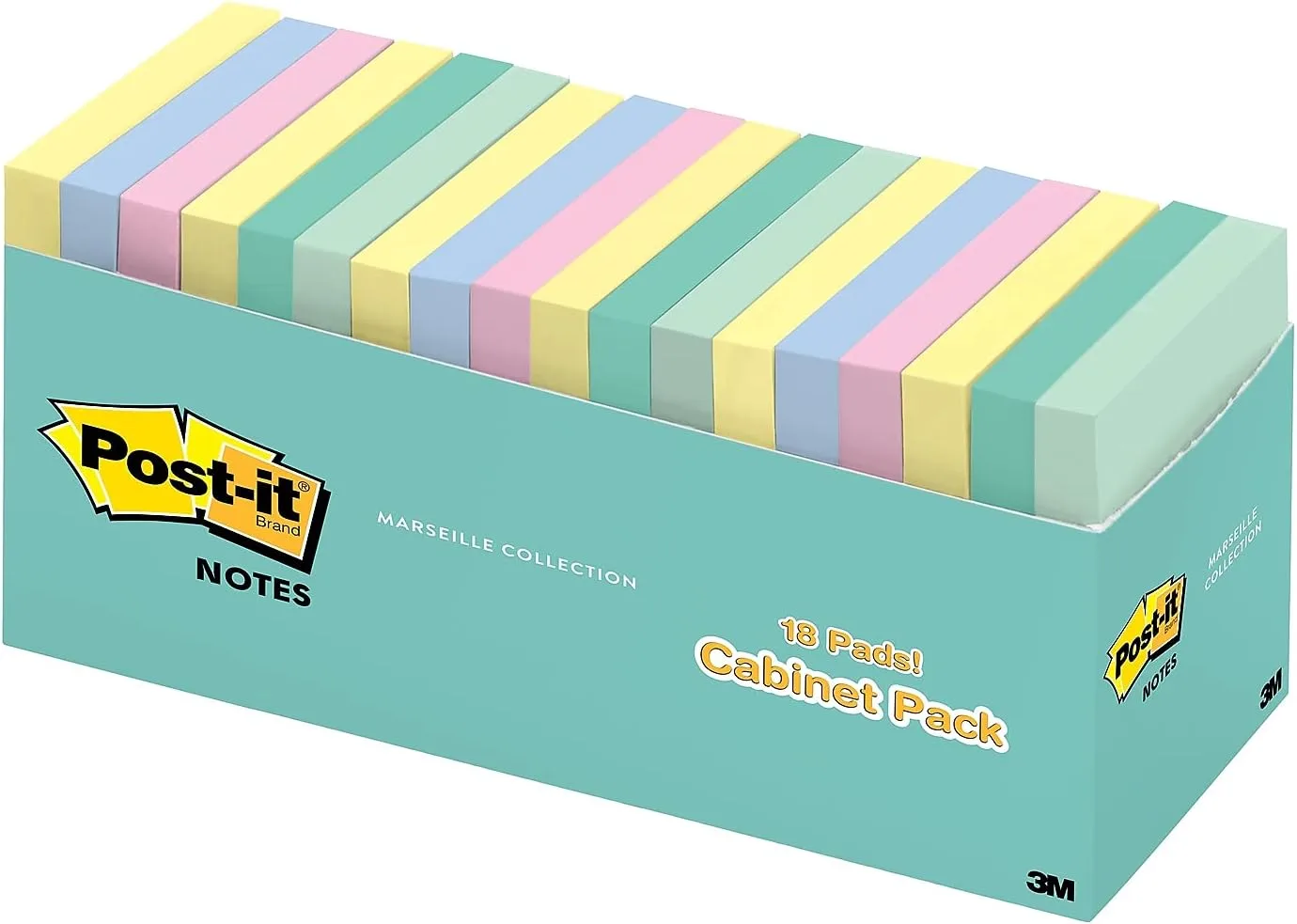 Post-it Notes, 3in x 3in, Beachside Cafe Collection, Pack Of 18 Pads