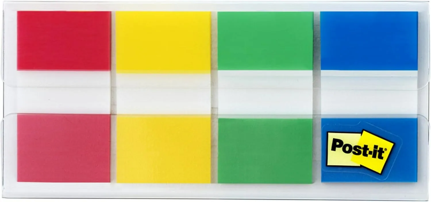 Post-it 680RYGB2 Page Flags in Portable Dispenser, Standard, 160 Flags/Dispenser