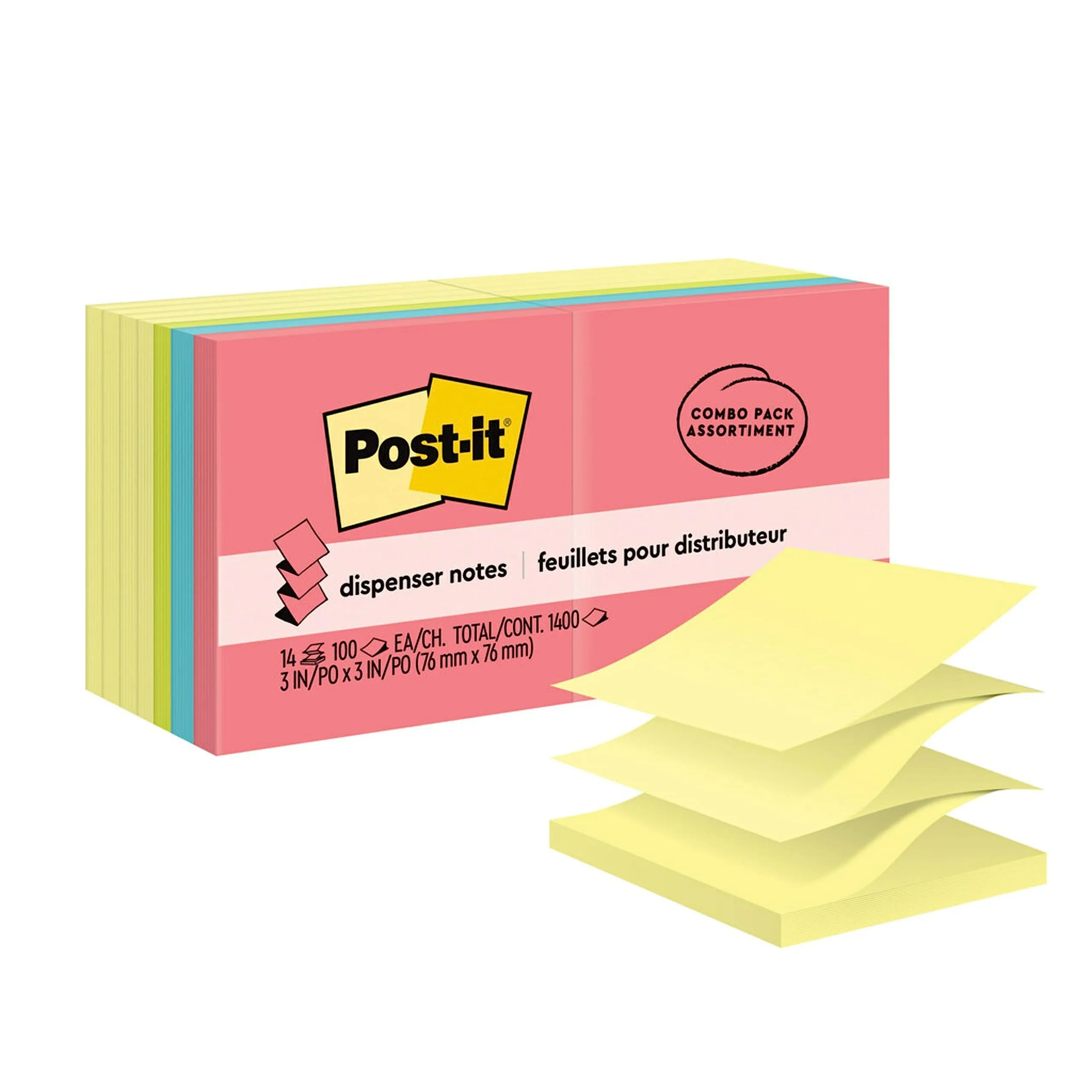 Post-it Pop-up Dispenser Notes, 3 in x 3 in