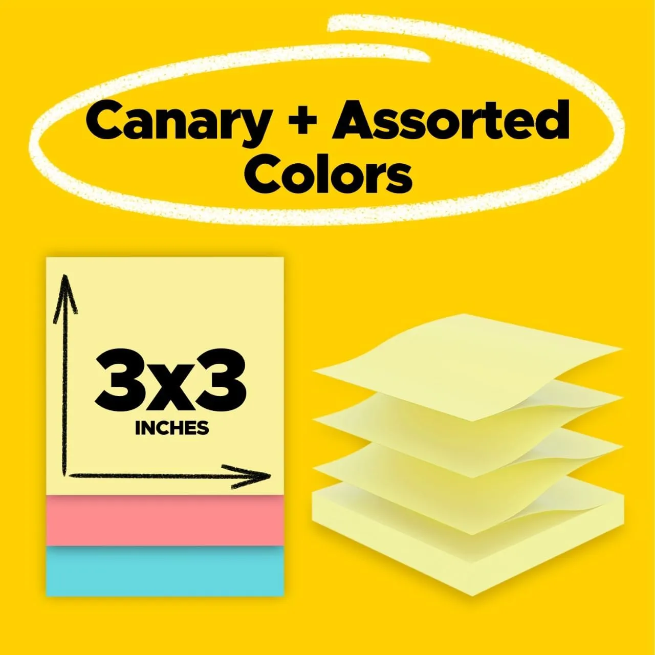 Post-it Dispenser Pop-up Notes, 3x3 in, 18 Pads, Assorted Colors