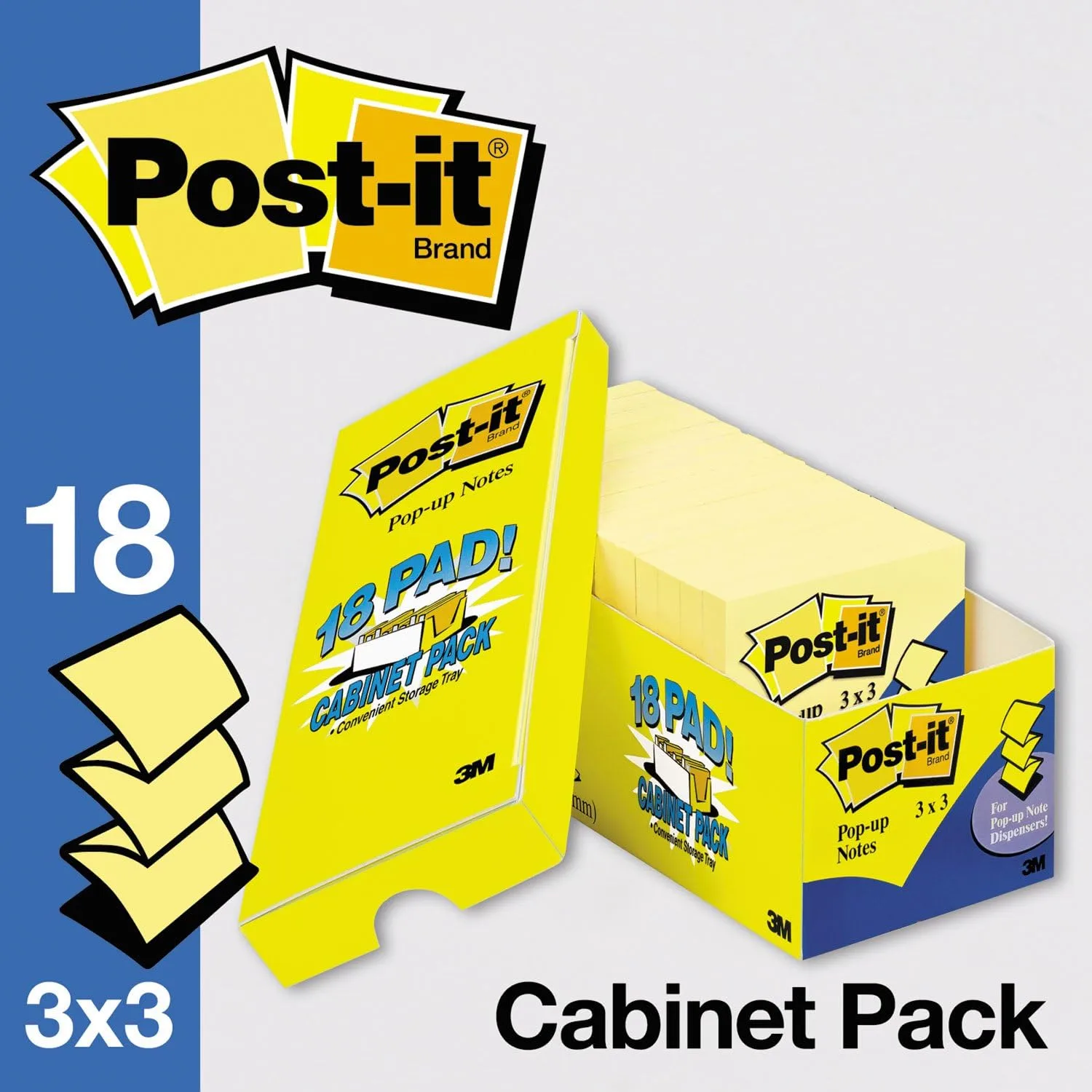 Post-it Pop-up Dispenser Notes, 3 in x 3 in