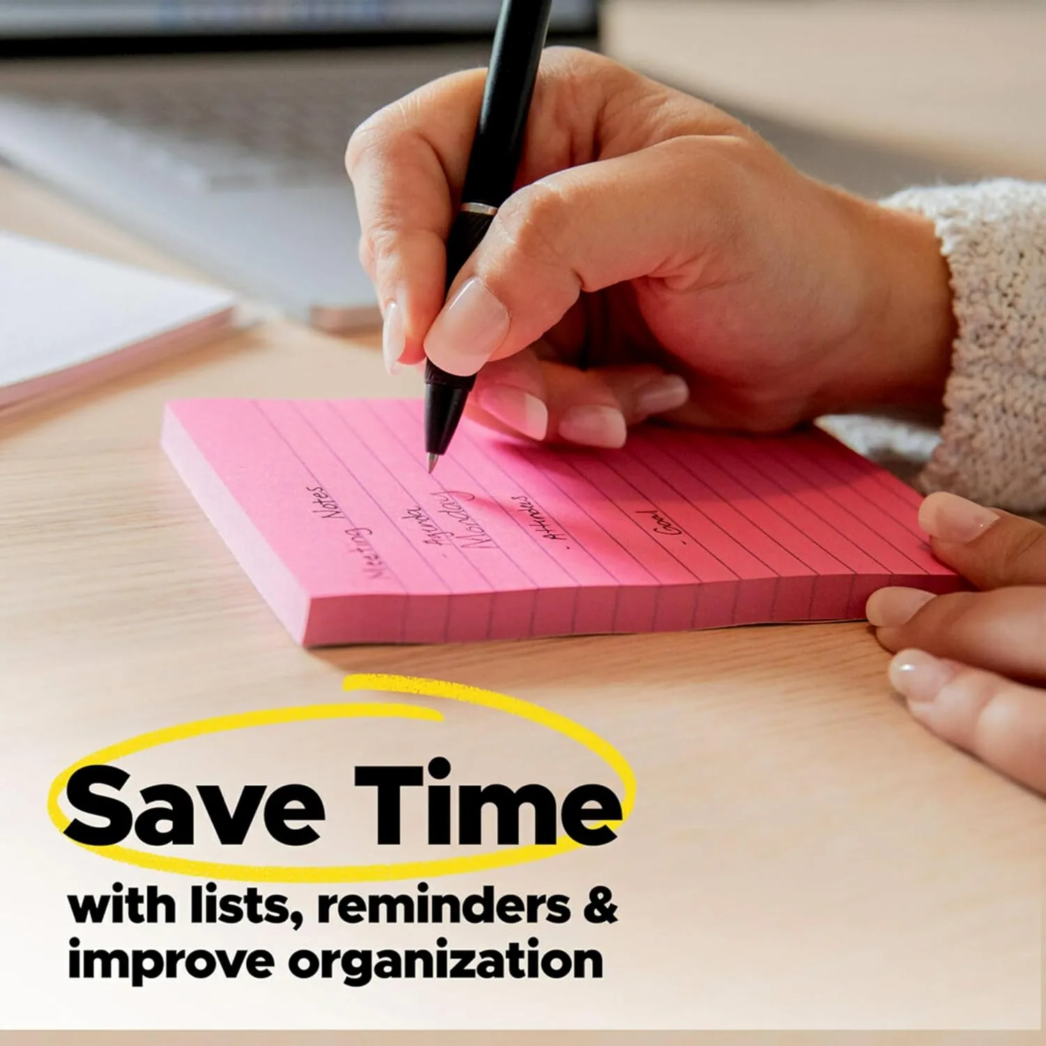 Post-it Pop-up Notes Dispenser, Organizes Desk & Keeps Notes Nearby, Black Base, Clear Top
