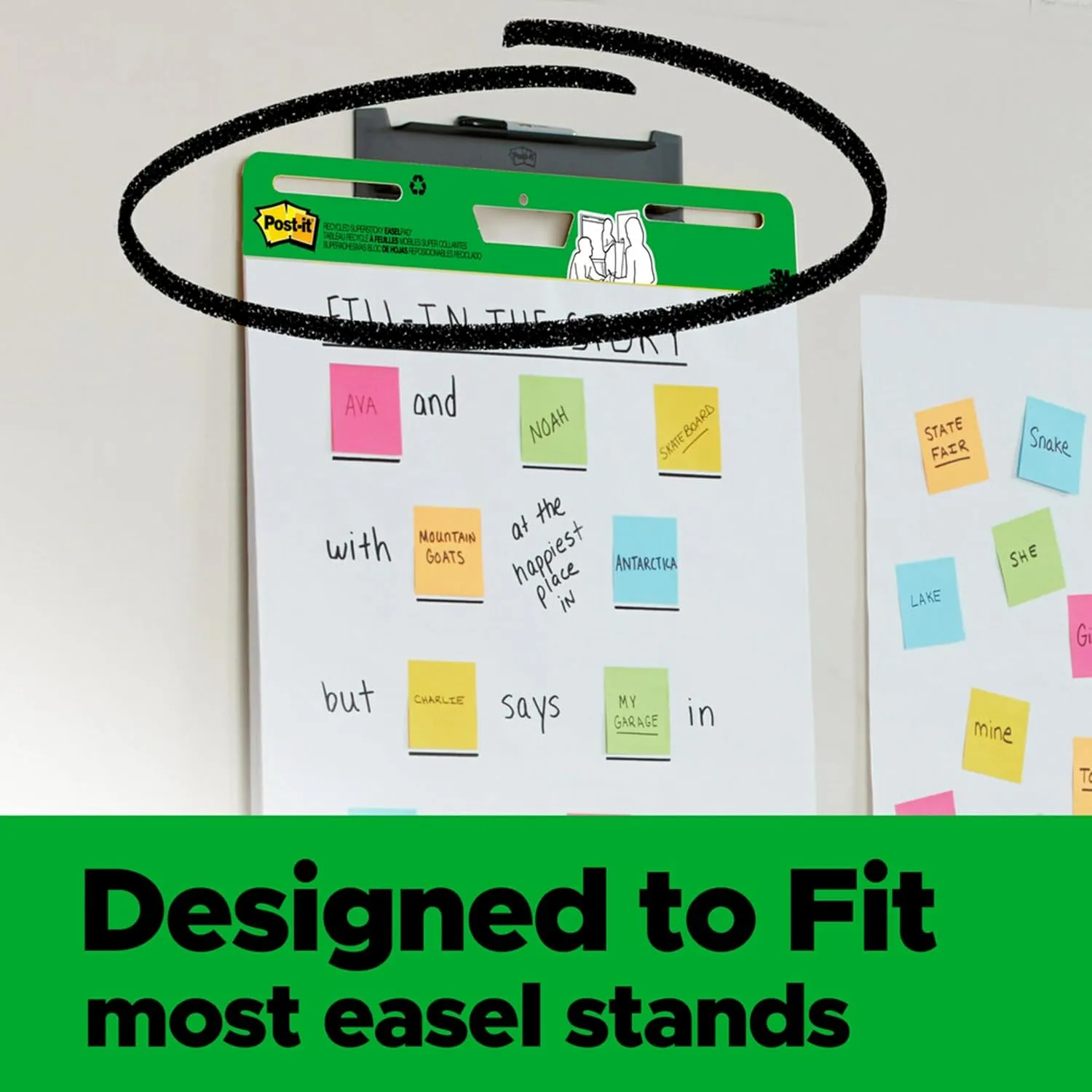Post-it Easel Pad Made with Recycled Paper, 25 in x 30 in, White, 30 Sheets/Pad, 6 Pads/Pack (559RP-VAD6)
