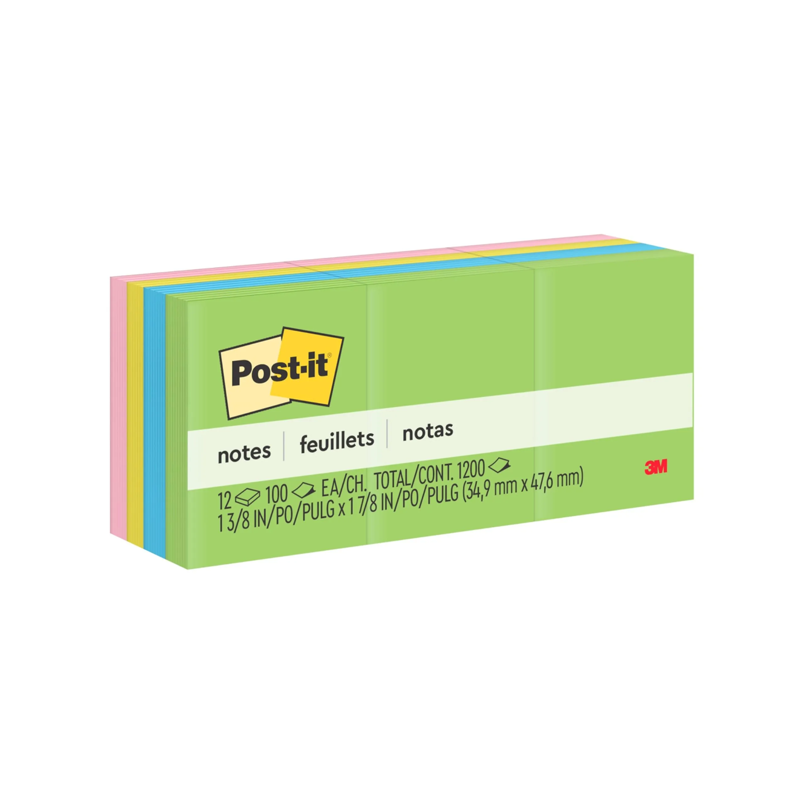 Post-it Notes 1.5 x 2 in - 12 Pads Floral Fantasy Collection (653-AU)
