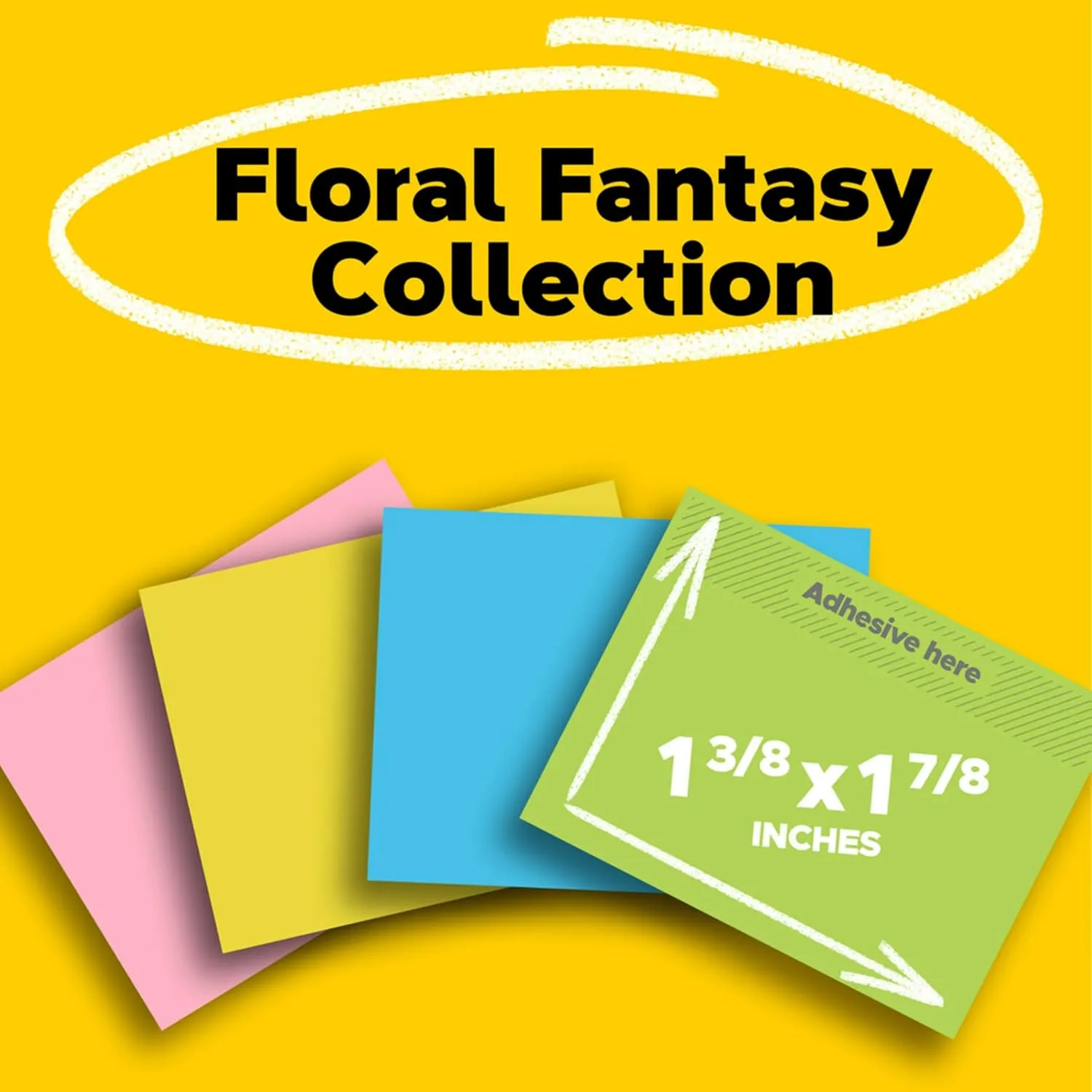 Post-it Notes 1.5 x 2 in - 12 Pads Floral Fantasy Collection (653-AU)