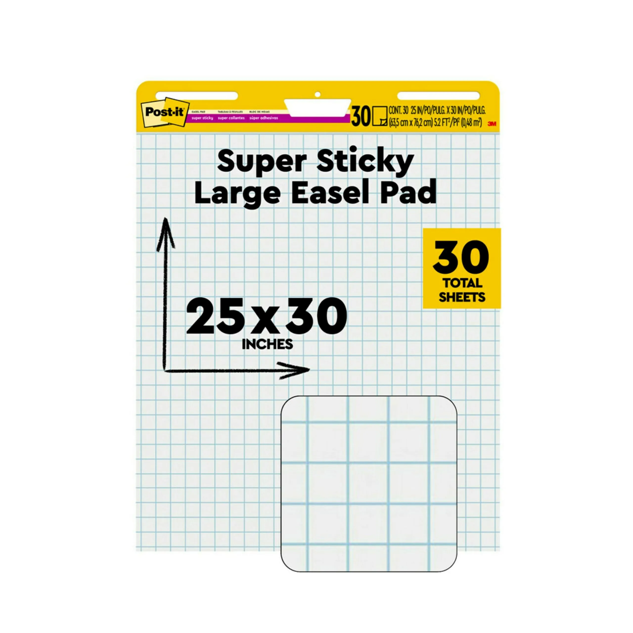 Post-it Super Sticky Easel Pad, 25 x 30 in, 30 Sheets/Pad, White Grid (560SS)