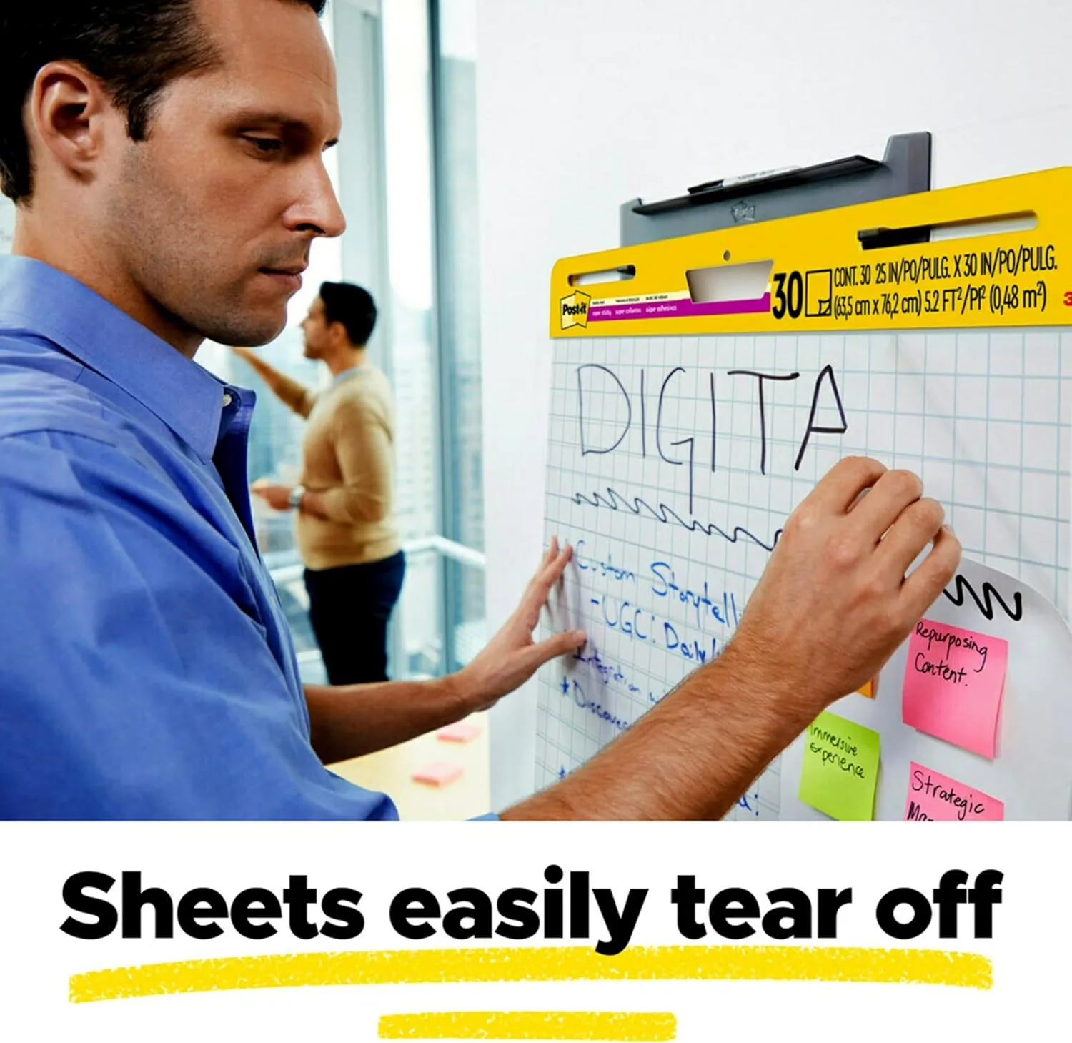 Post-it Super Sticky Easel Pad, 25 x 30 in, 30 Sheets/Pad, White Grid (560SS)