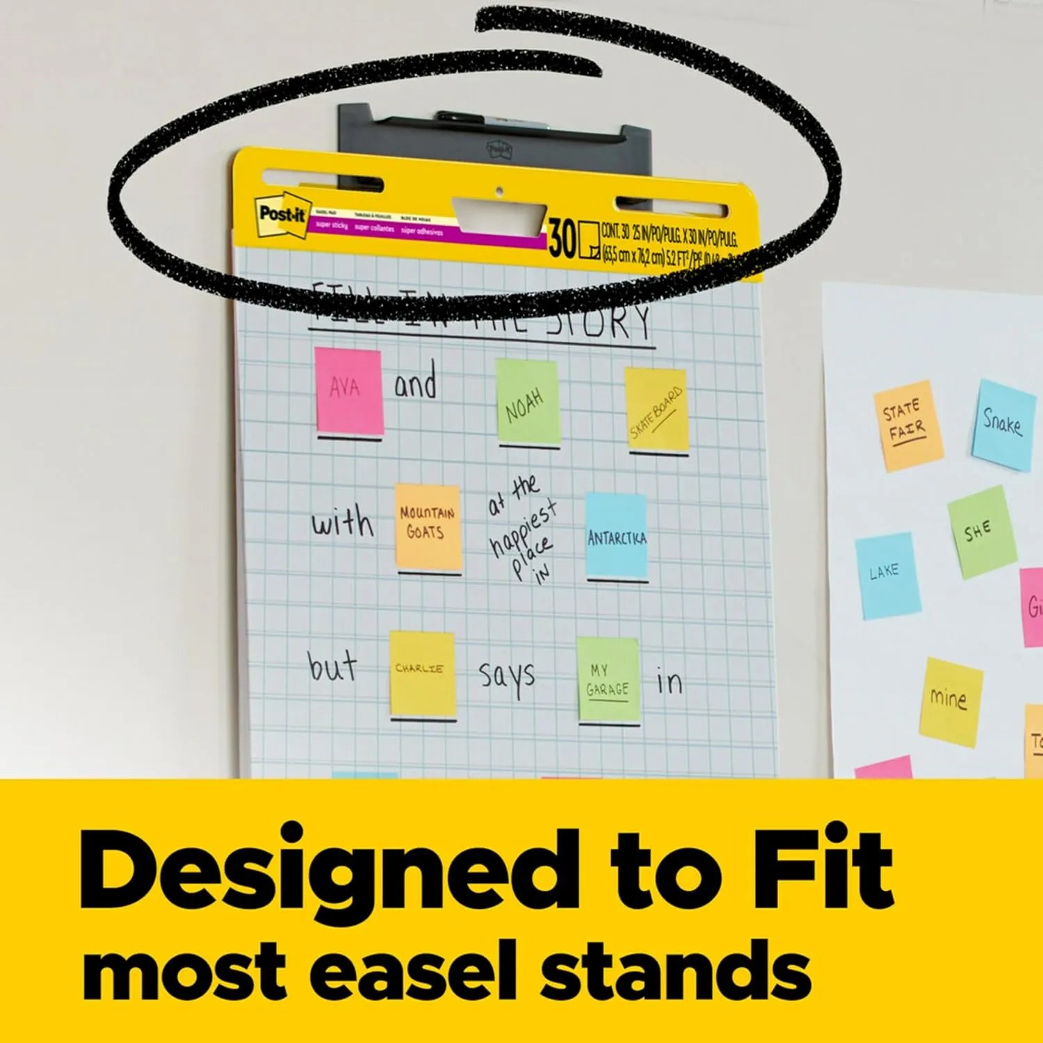 Post-it Super Sticky Easel Pad, 25 x 30 in, 30 Sheets/Pad, White Grid (560SS)
