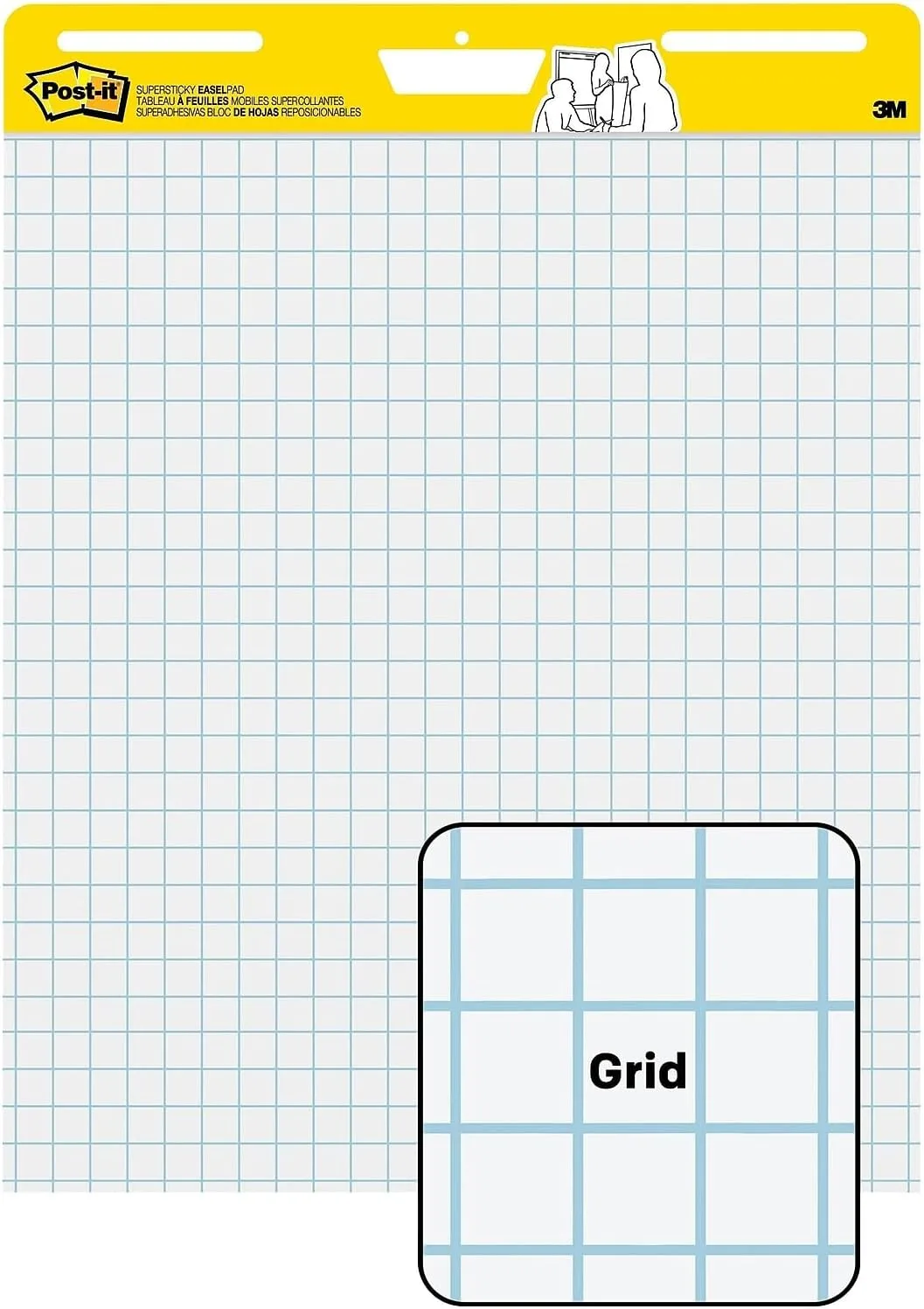 Post-it Super Sticky Easel Pad, Great for Virtual Teachers and Students, 25 x30 Inches, White with Grid, 30 Sheets/Pad, 4 Pads/Pack (560 VAD 4PK)