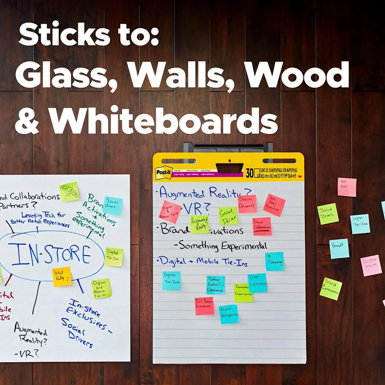 Post-it Super Sticky Wall Easel Pad, 25" x 30", Lined, 30 Sheets/Pad, 6 Pads/Pack (561WL-VAD-6PK)