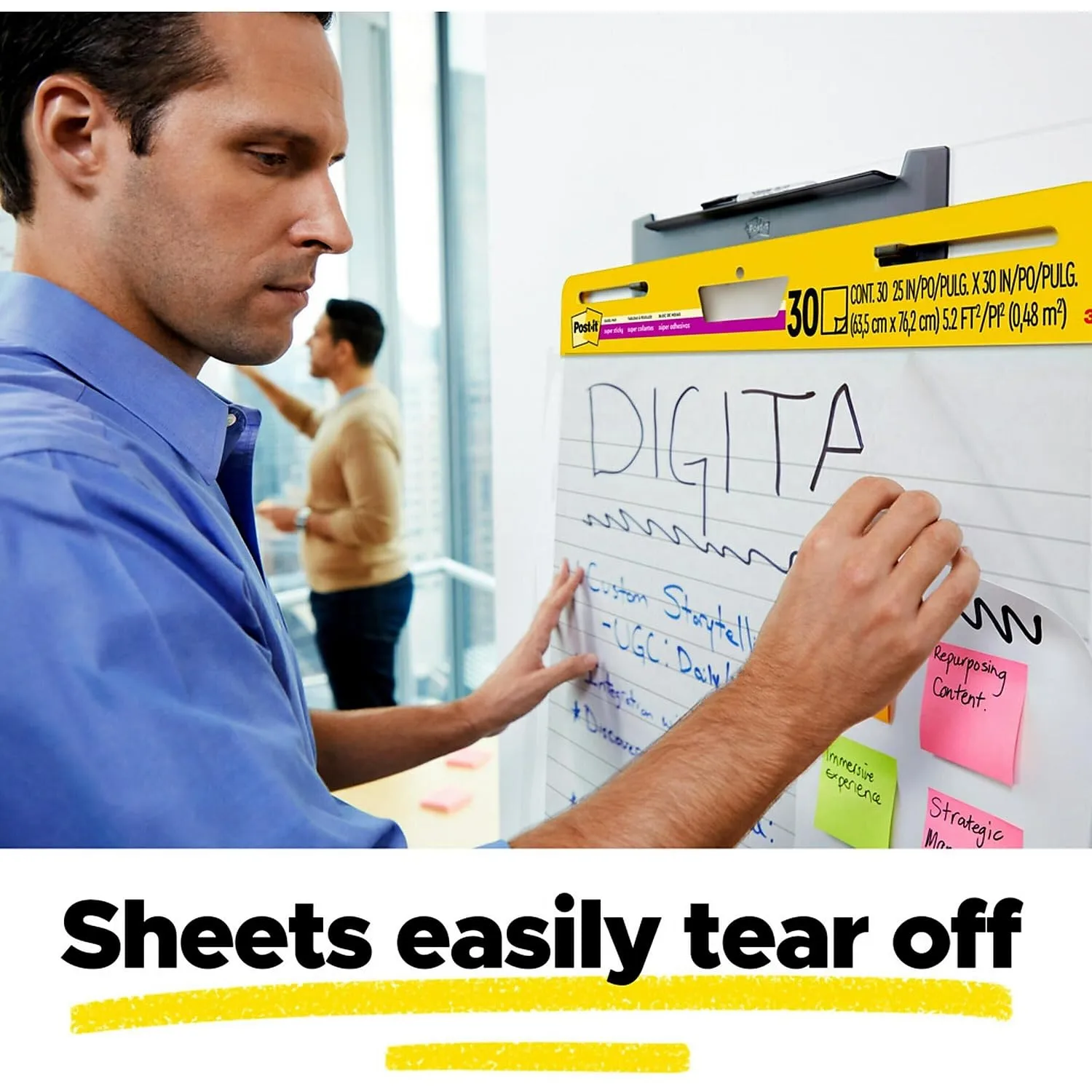 Post-it Super Sticky Wall Easel Pad, 25" x 30", Lined, 30 Sheets/Pad, 6 Pads/Pack (561WL-VAD-6PK)