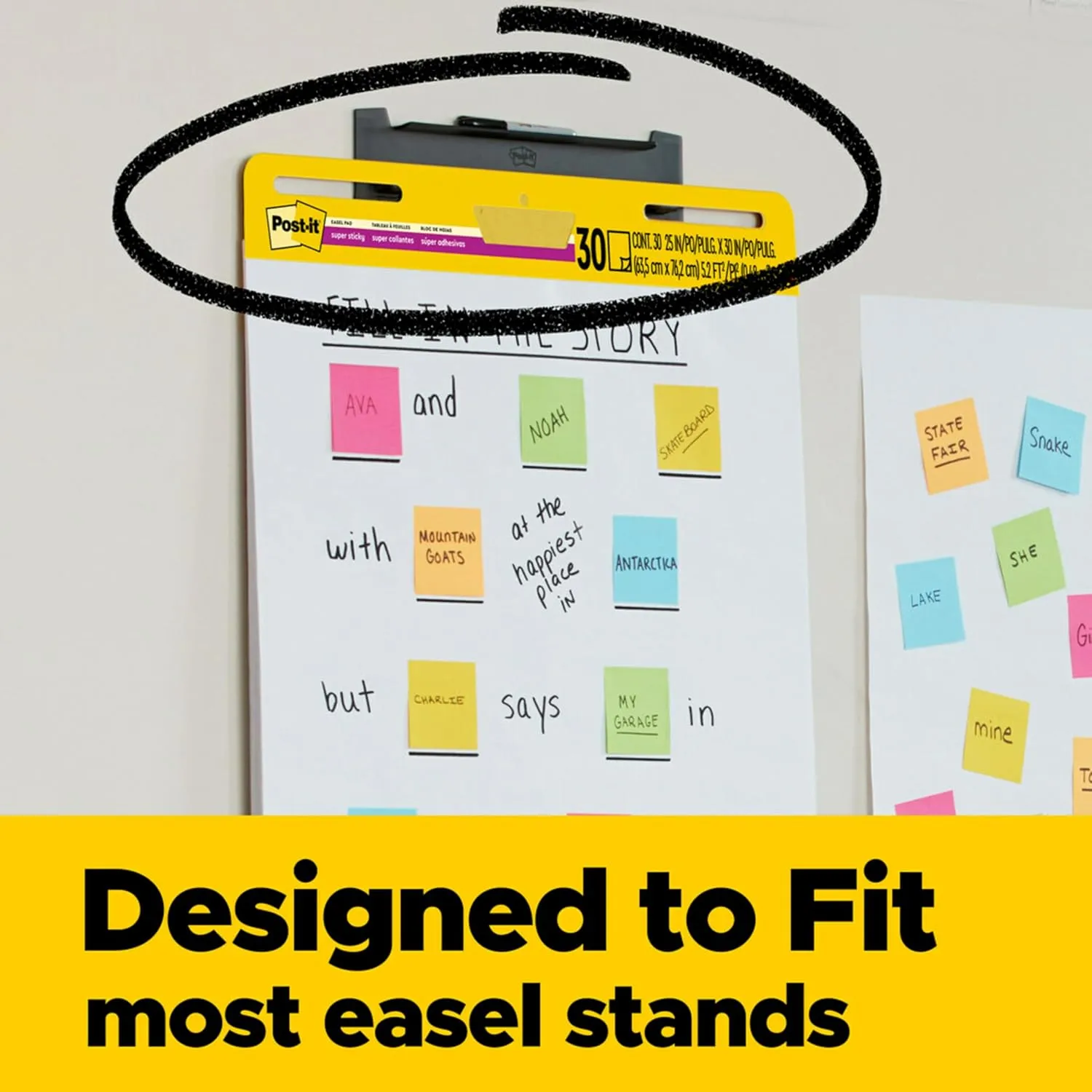 Post-it Super Sticky Easel Pad, 25 in x 30 in, White, 30 Sheets/Pad, 4 Pads/Pack, Great for Virtual Teachers and Students (559 VAD 4PK)