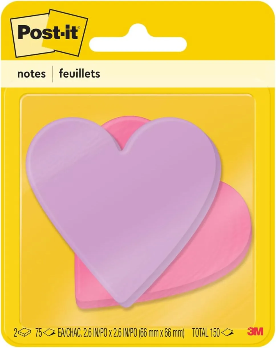 Post-it Notes Super Sticky Die-Cut Shapes, 3 x 3 in, 2 Pads