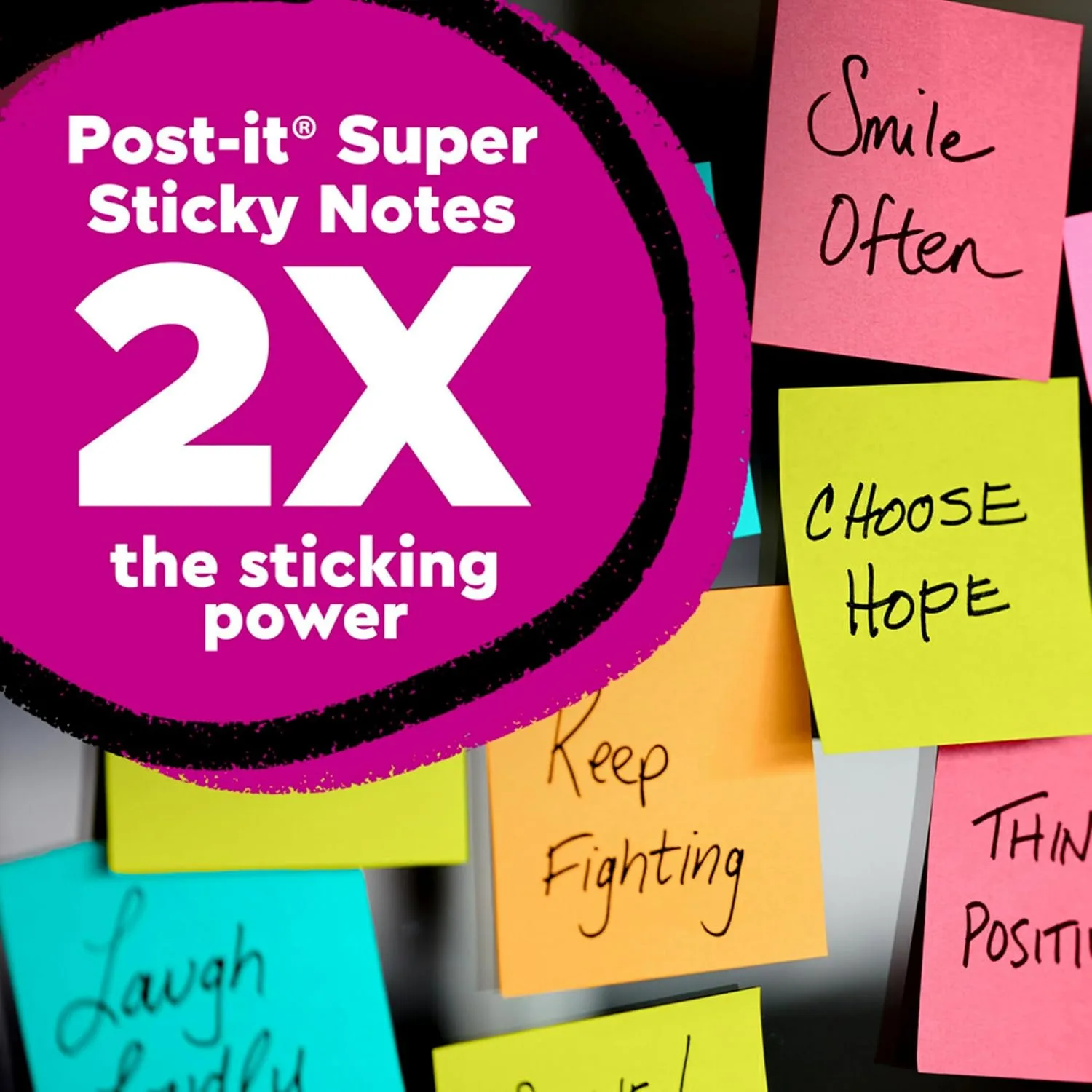Post-it Mini Super Sticky Notes, 1 7/8 in x 1 7/8 in, Canary Yellow, 8 Pads/Pack