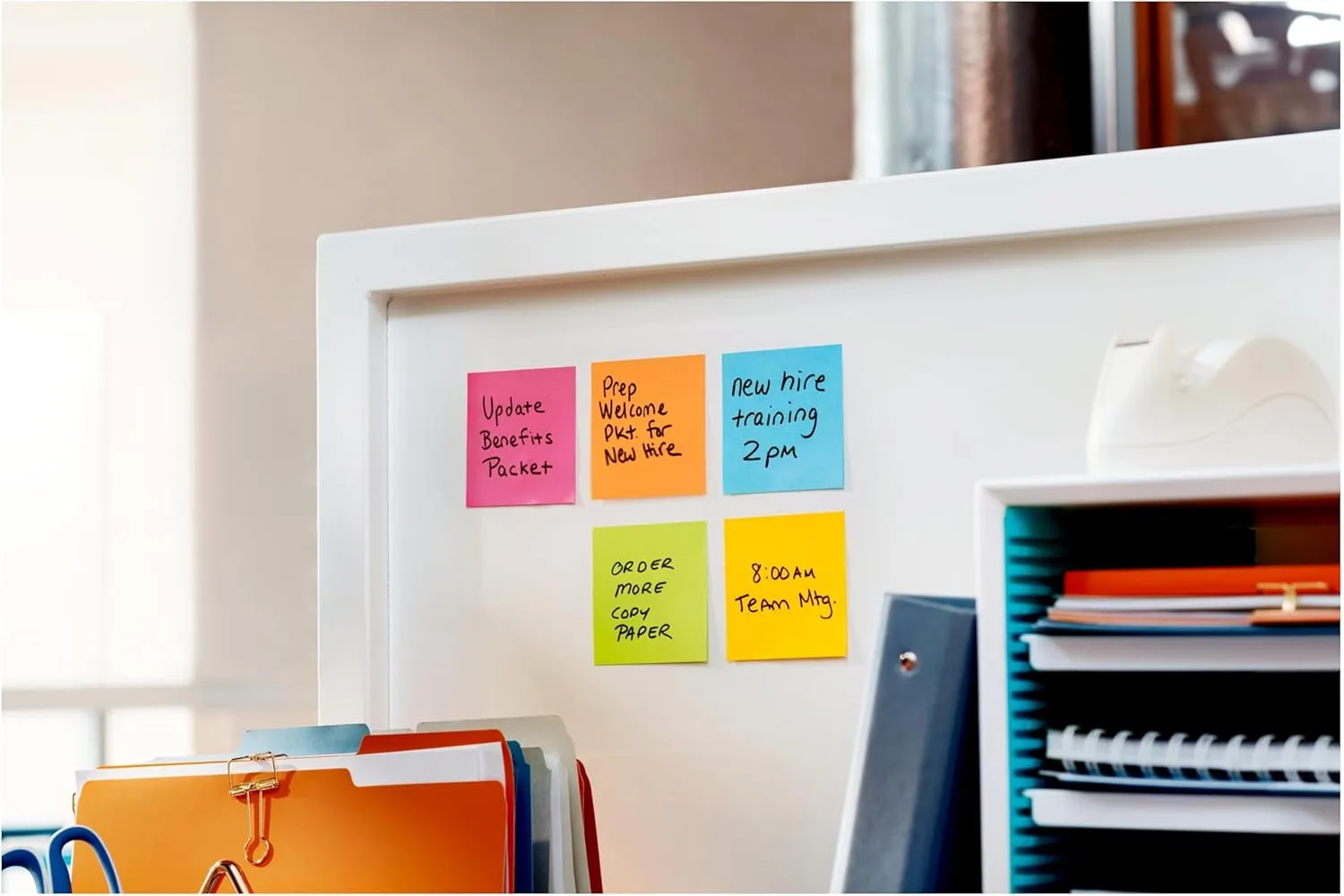 Post-it Super Sticky Notes, 3x3 in, 12 Pads, 2X The Sticking Power, Energy Boost Collection, Bright Colors (Orange, Pink