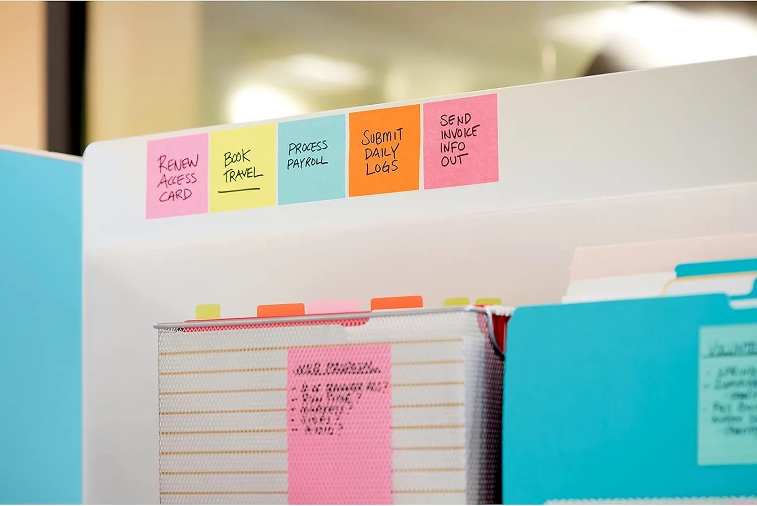 Post-it Super Sticky Notes, 3 x 3 in, Supernova Neons, 5 Pads/Pack