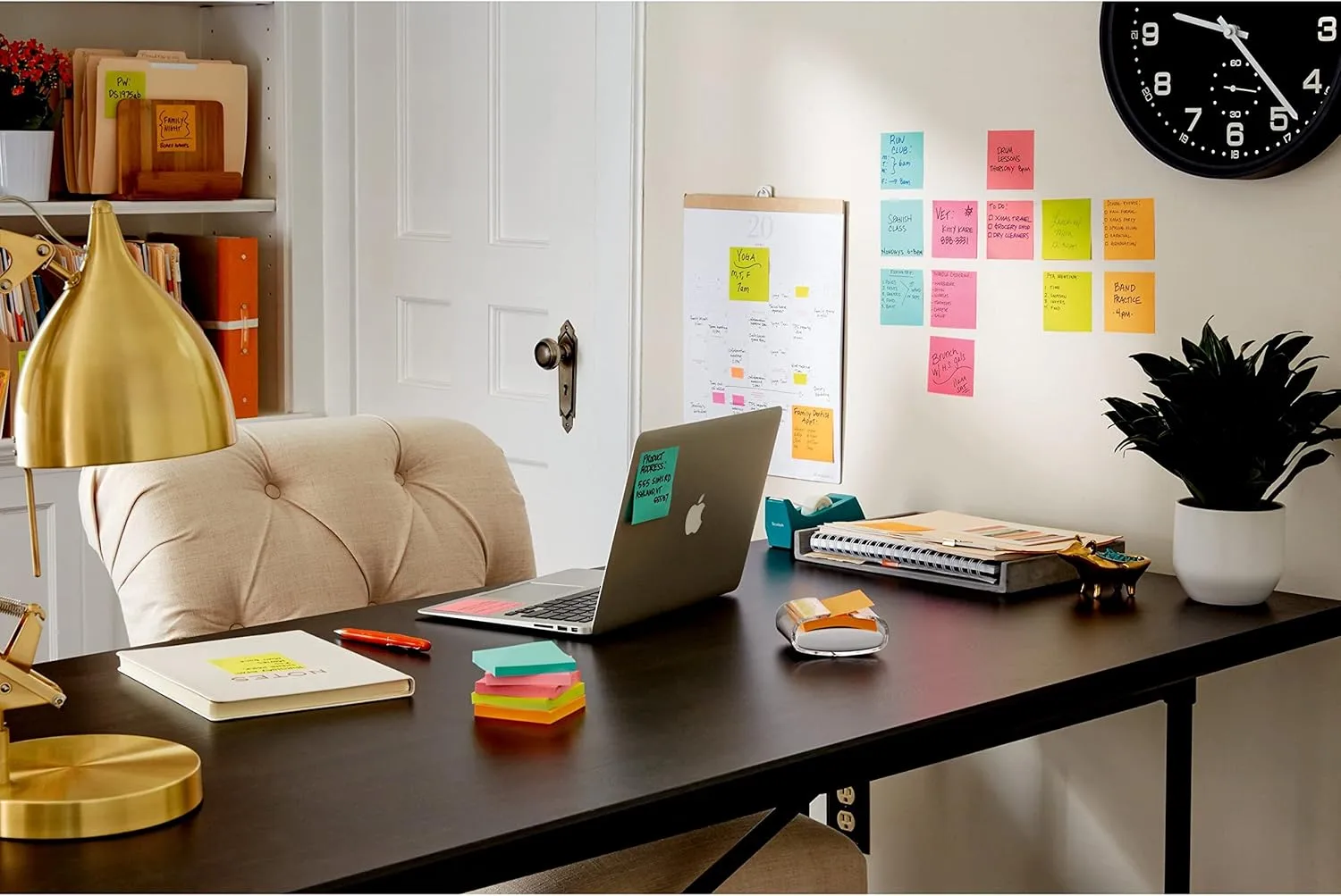 Post-it Super Sticky Notes, 3 x 3 in, Supernova Neons, 5 Pads/Pack