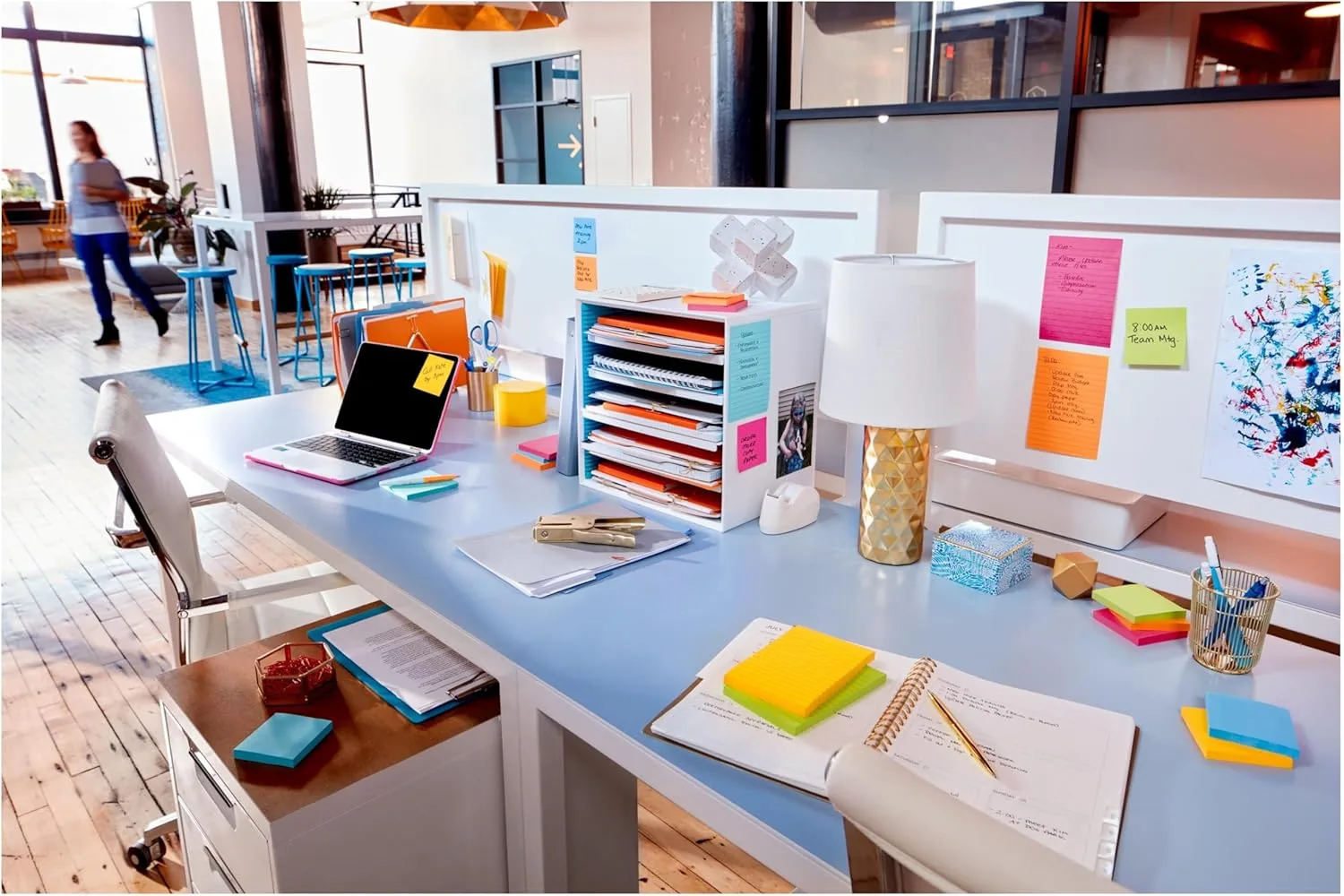 Post-it Super Sticky Notes, 3x3 in, 12 Pads, 2X The Sticking Power, Energy Boost Collection, Bright Colors (Orange, Pink