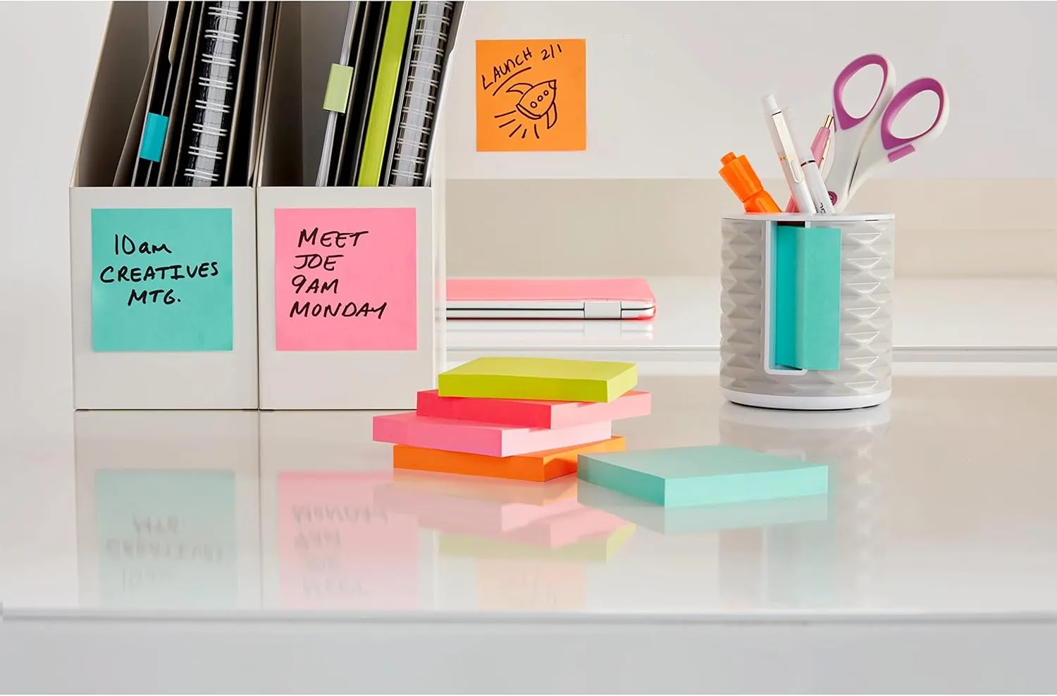 Post-it Super Sticky Notes, 3x3 in, 12 Pads, 2X The Sticking Power, Supernova Neons, Bright Colors, Recyclable (654-12SSMIA)