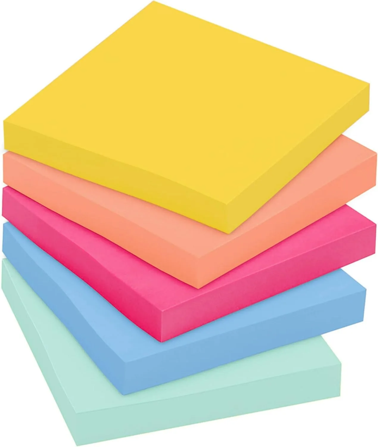 Post-it Super Sticky Notes, 3 x 3 in, 5 Pads - Summer Joy Collection