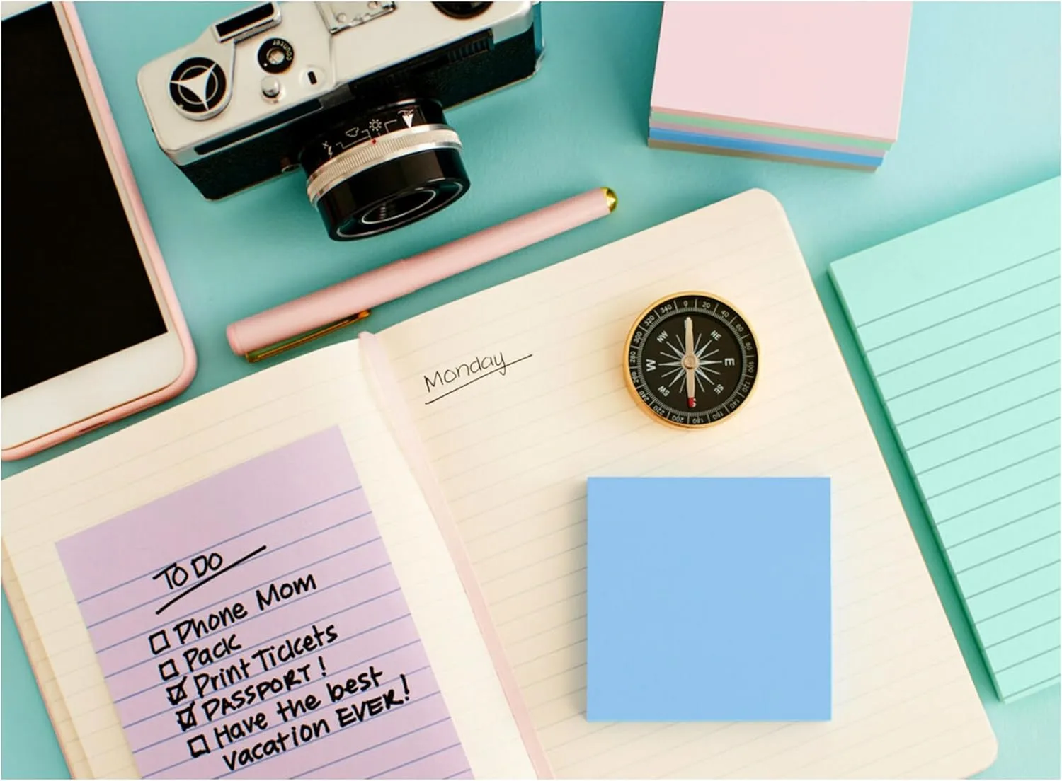 Post-it 100% Recycled Paper Super Sticky Notes, Lined, 4 in. x 6 in., 4 Pads, 45 Sheets per Pad
