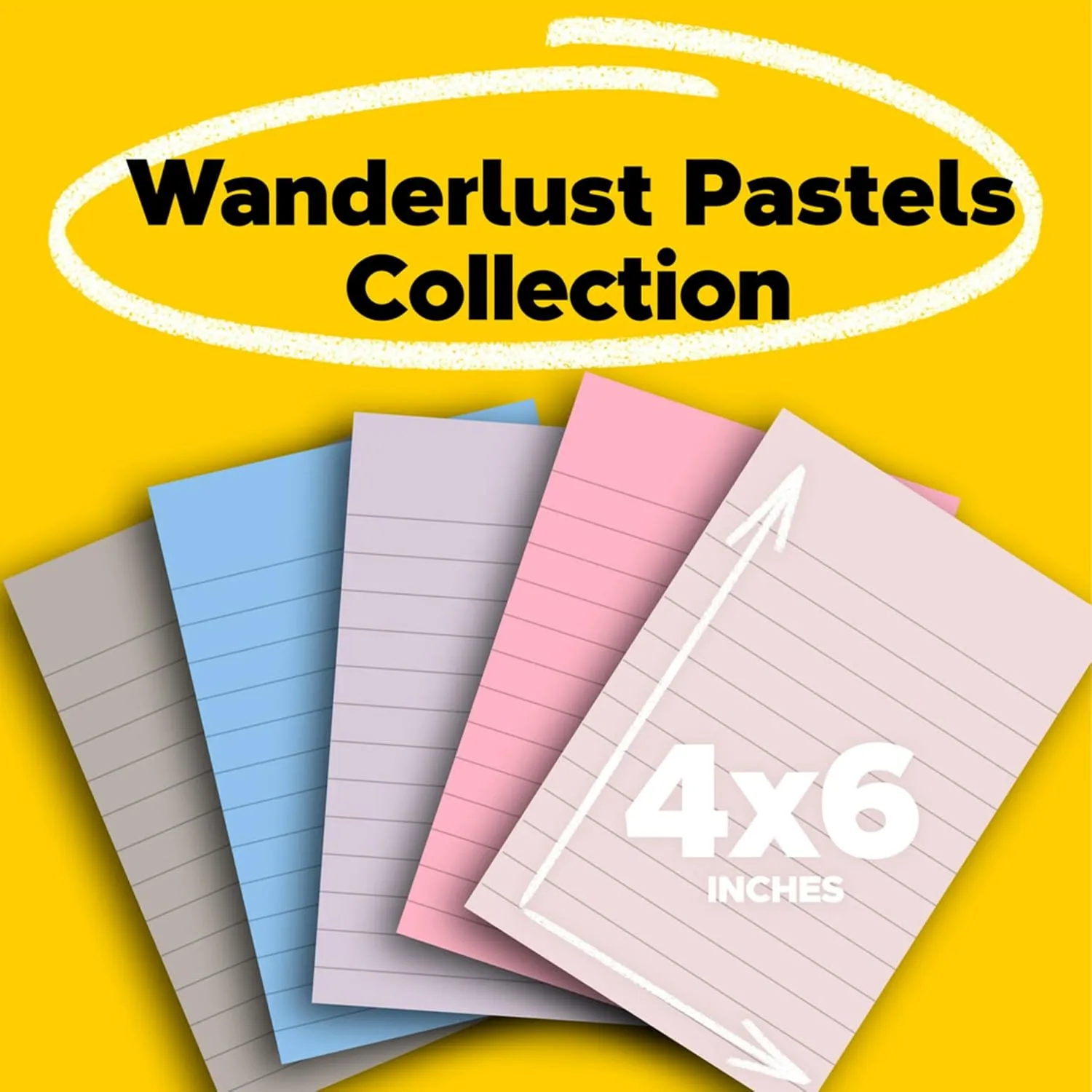 Post-it 100% Recycled Paper Super Sticky Notes, Lined, 4 in. x 6 in.