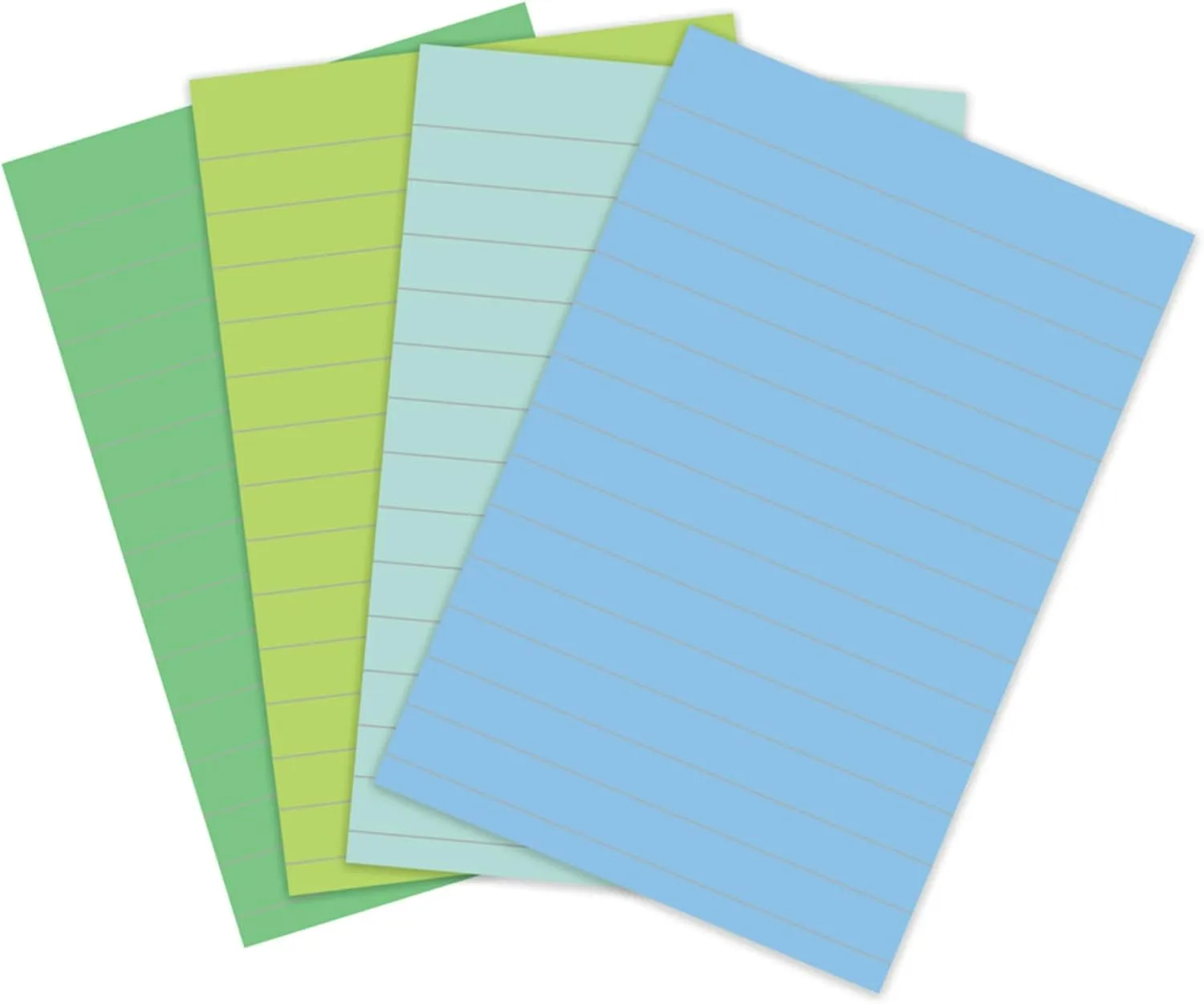 Post-it 100% Recycled Paper Super Sticky Notes, Lined, 4 in. x 6 in., 4 Pads, 45 Sheets per Pad